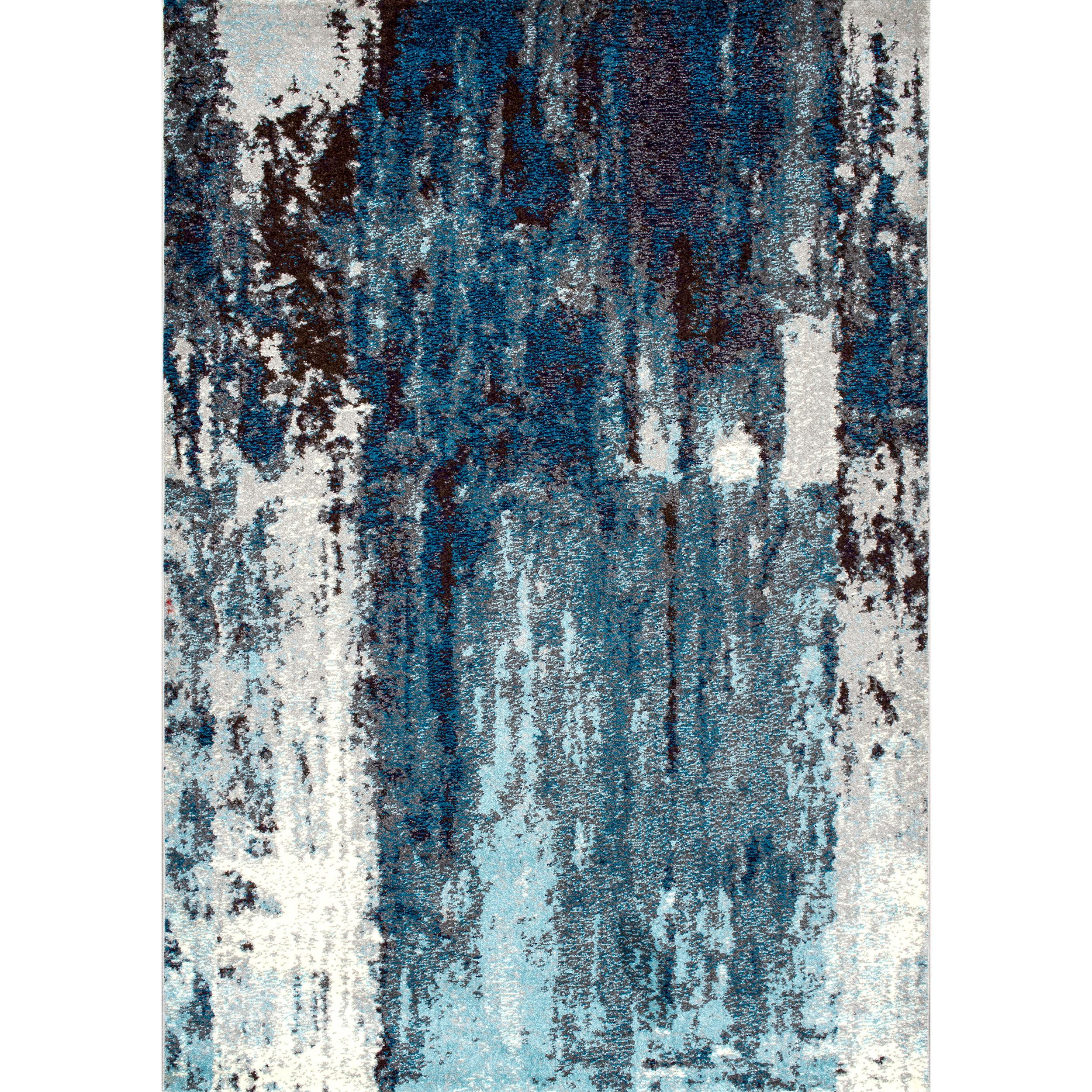 Nuloom Haydee Abstract 2x6 Runner Indoor Area Rug for Living Room Bedroom Dining Room Entryway Hallway Kitchen, Teal/Ivory