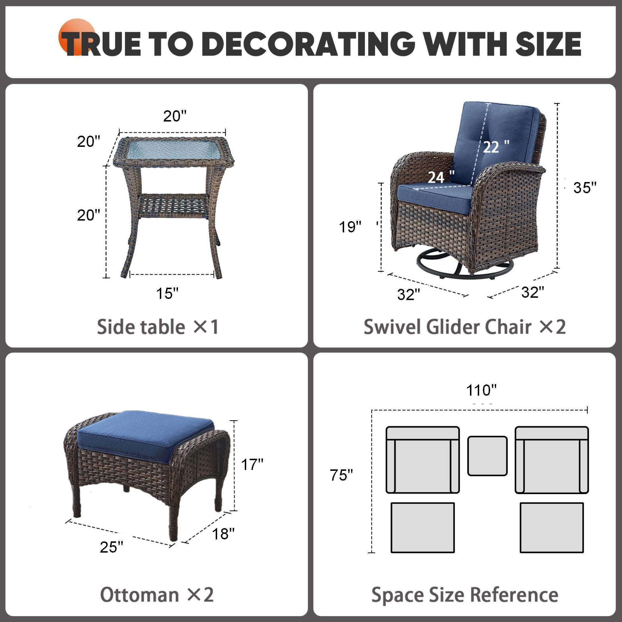 POCASSY Wicker Outdoor Glider