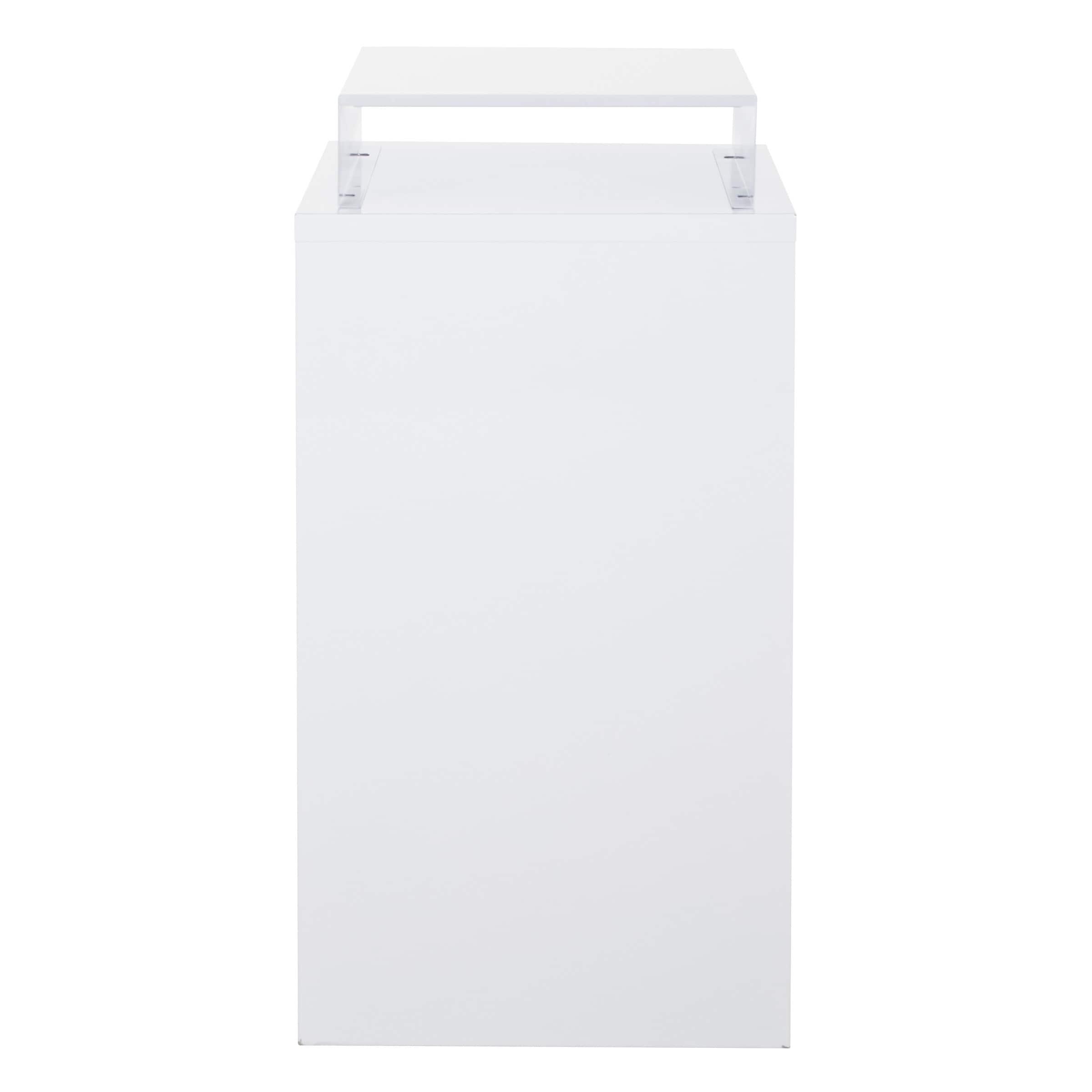 3 Drawer Locking Metal File Cabinet w/ Top Shelf in White