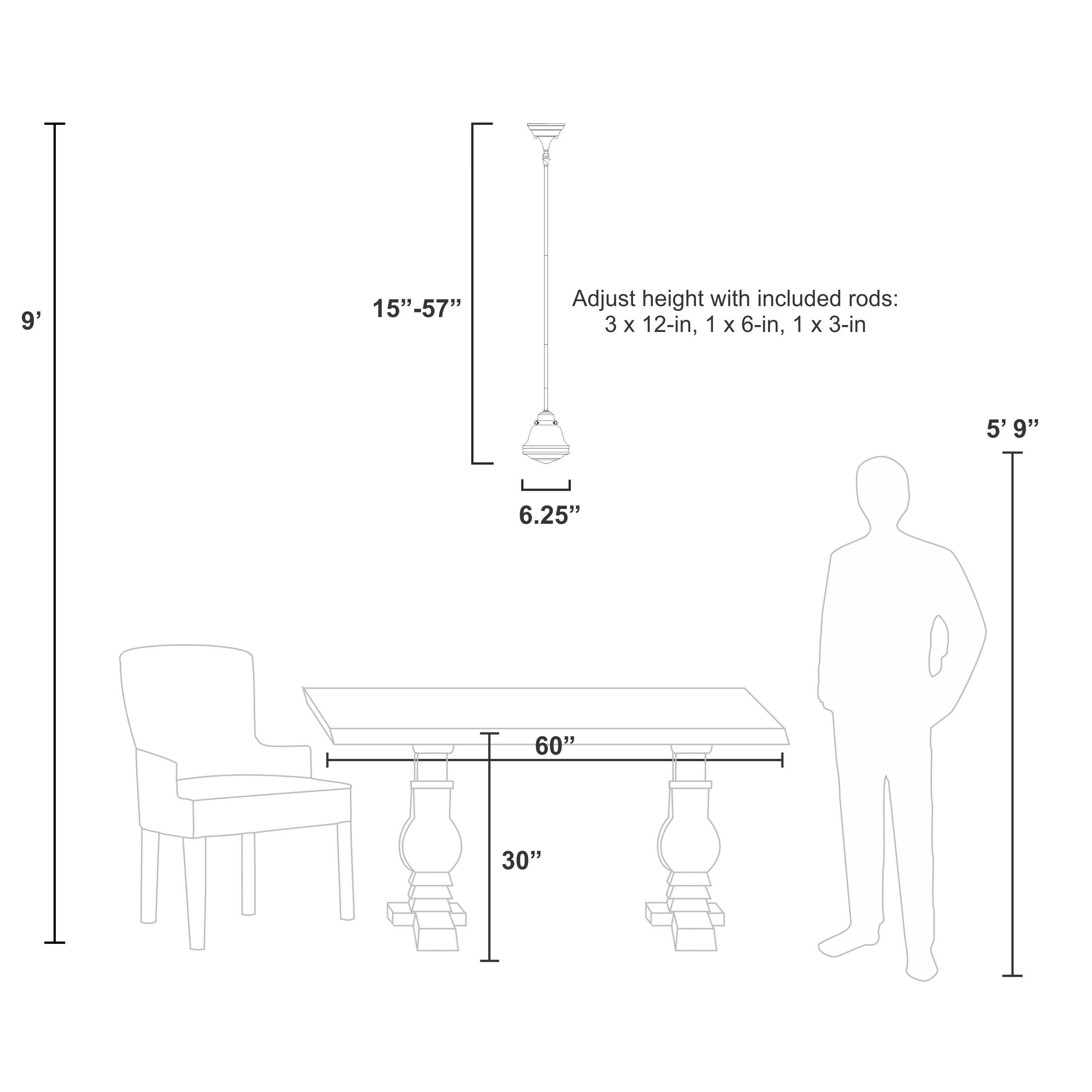 Vaxcel Huntley 1 - Light Pendant in  Oil Rubbed Bronze