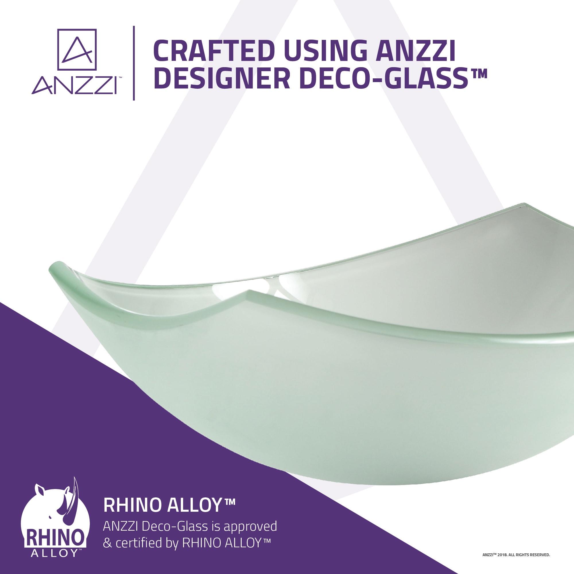 ANZZI Pendant 14.6'' Clear Tempered Glass Specialty Bathroom Sink