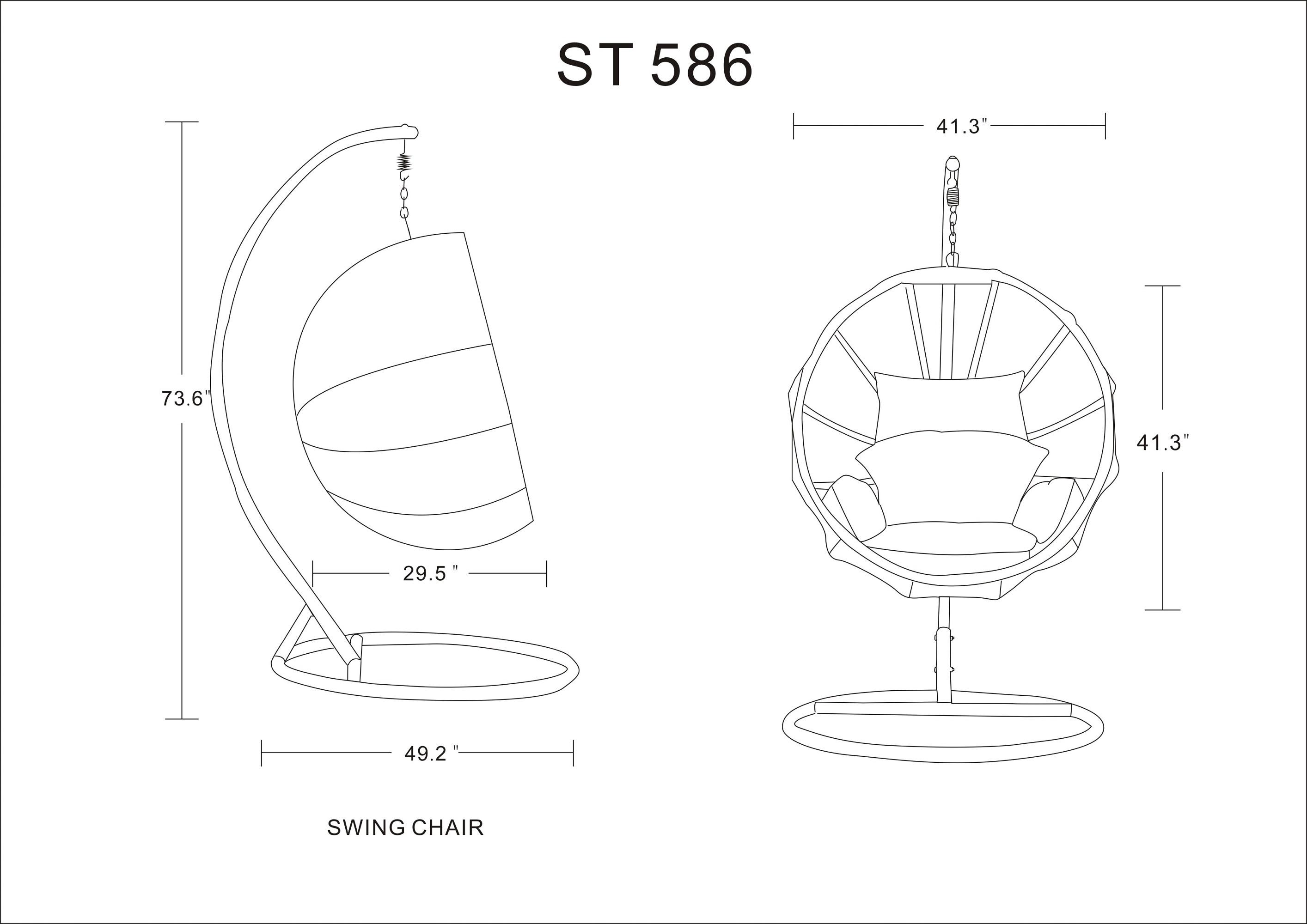 Dakota Fields Kamberlyn 1 Person Swing Chair with Stand