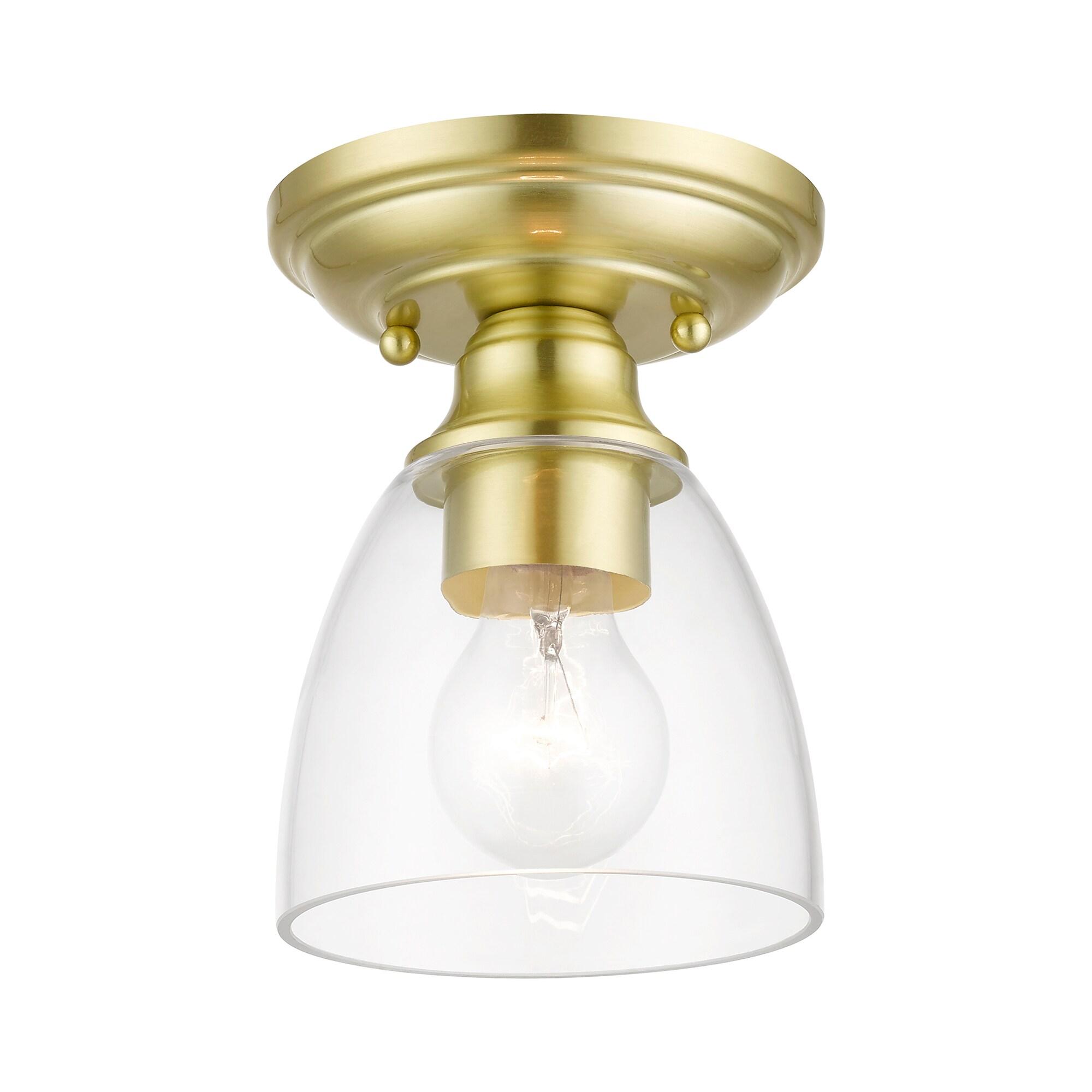 Livex Lighting Montgomery 1 - Light Flush Mount in  Satin Brass