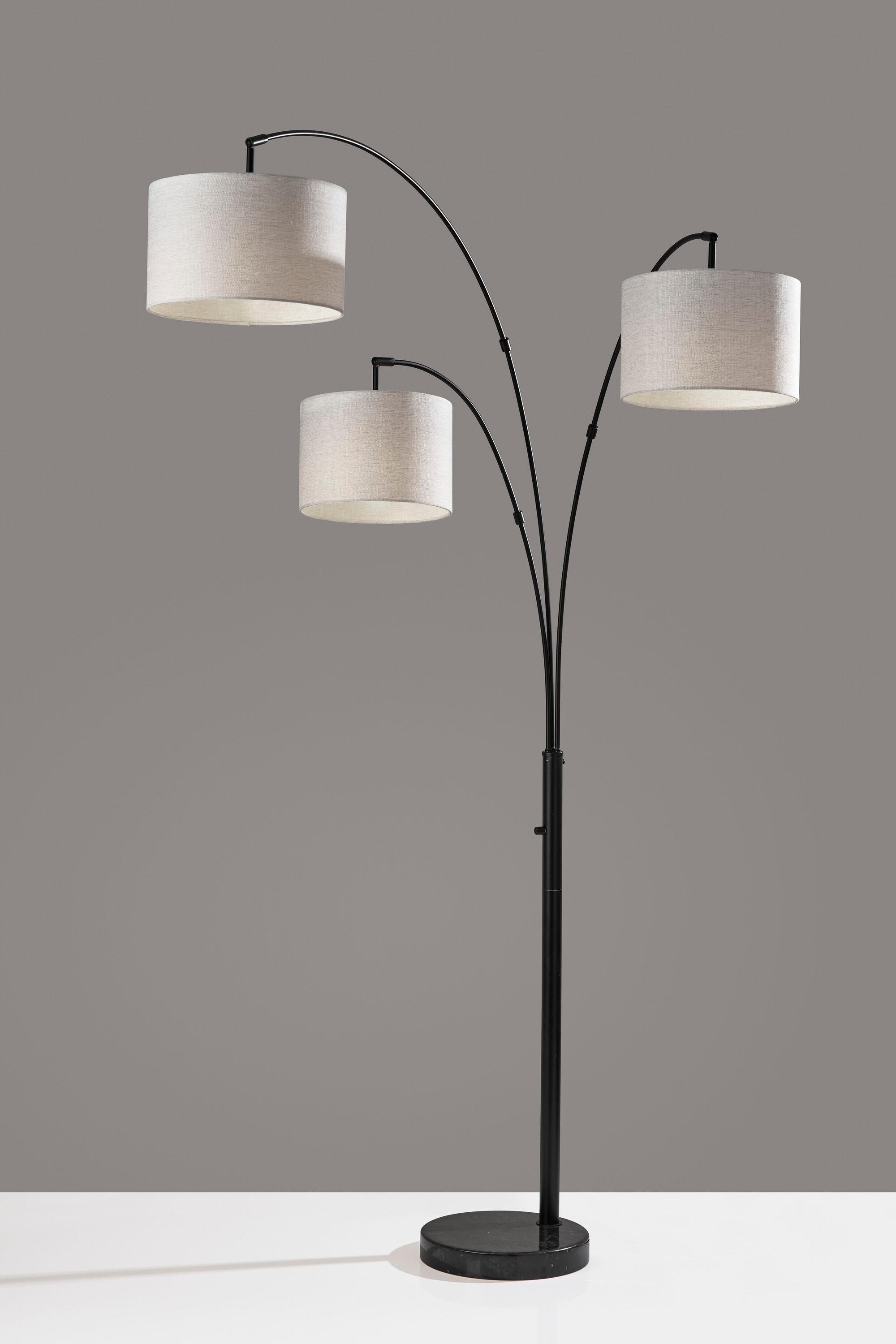 Adesso Home Brand Bowery 3-Arm Arc Lamp in Black Color