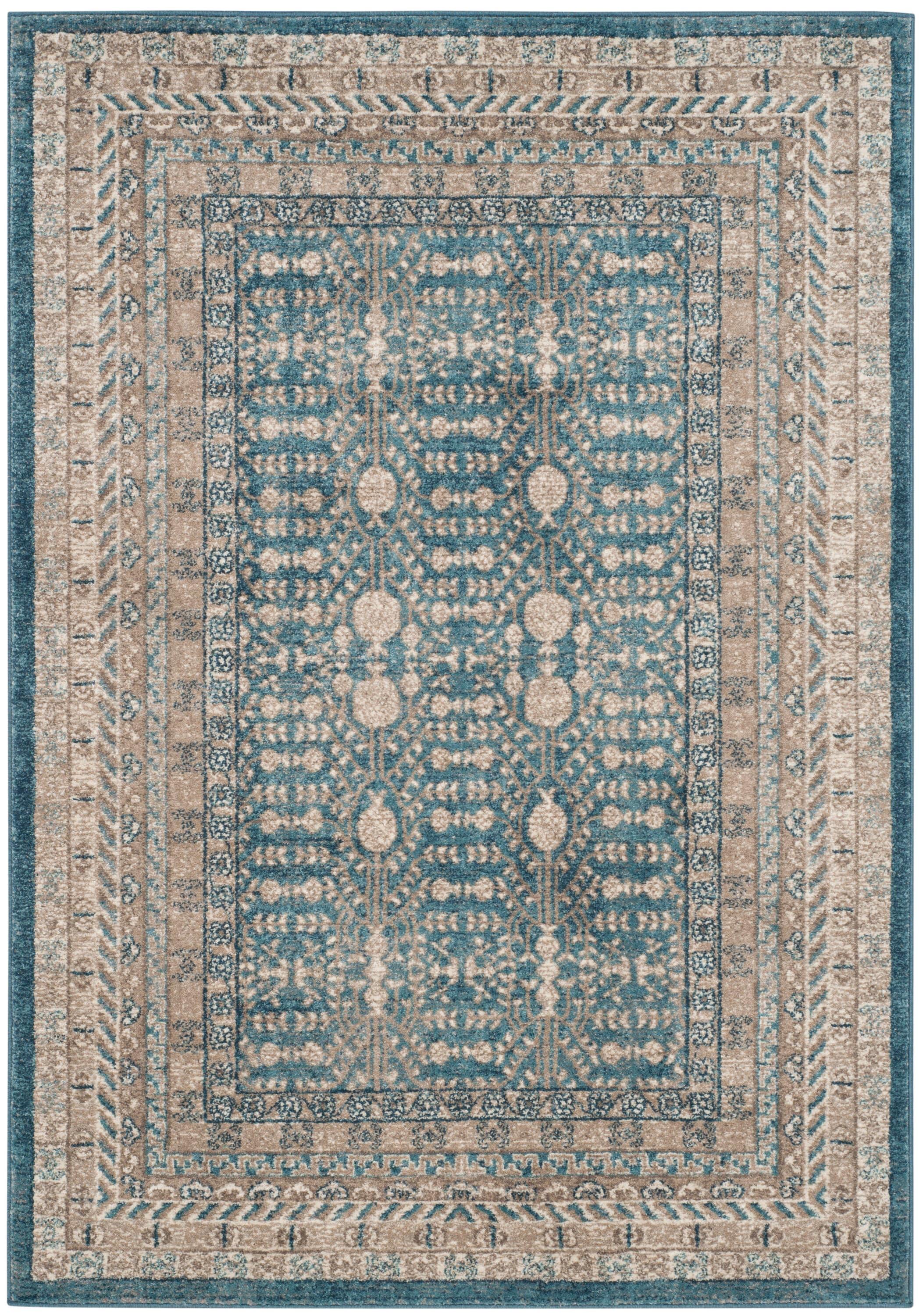 Sofia SOF376 Power Loomed Indoor Area Rug - Blue/Beige - 4'x5'7" - Safavieh.