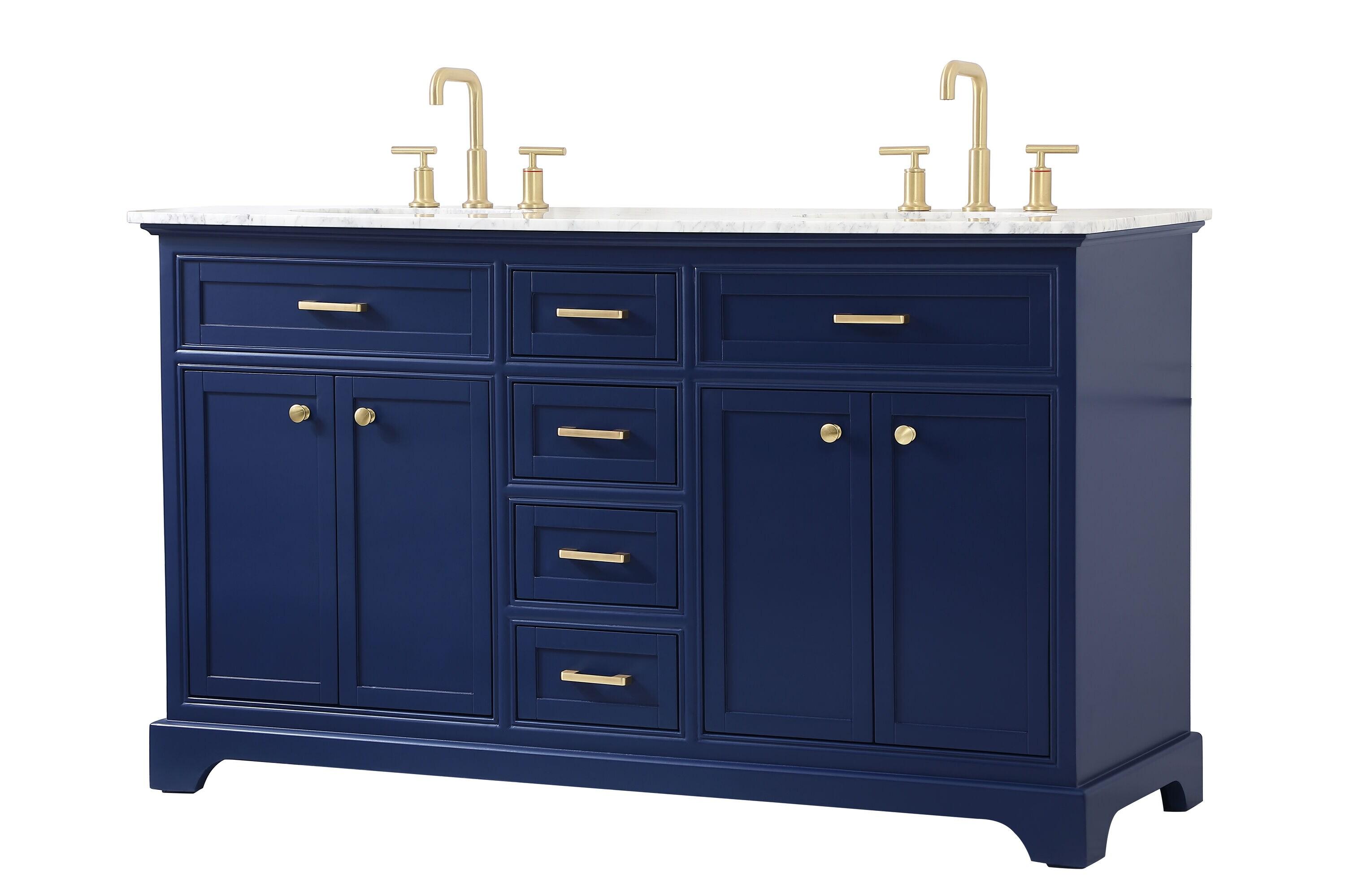 Etta Avenue™ Lydie 60'' Double Bathroom Vanity with Marble Top