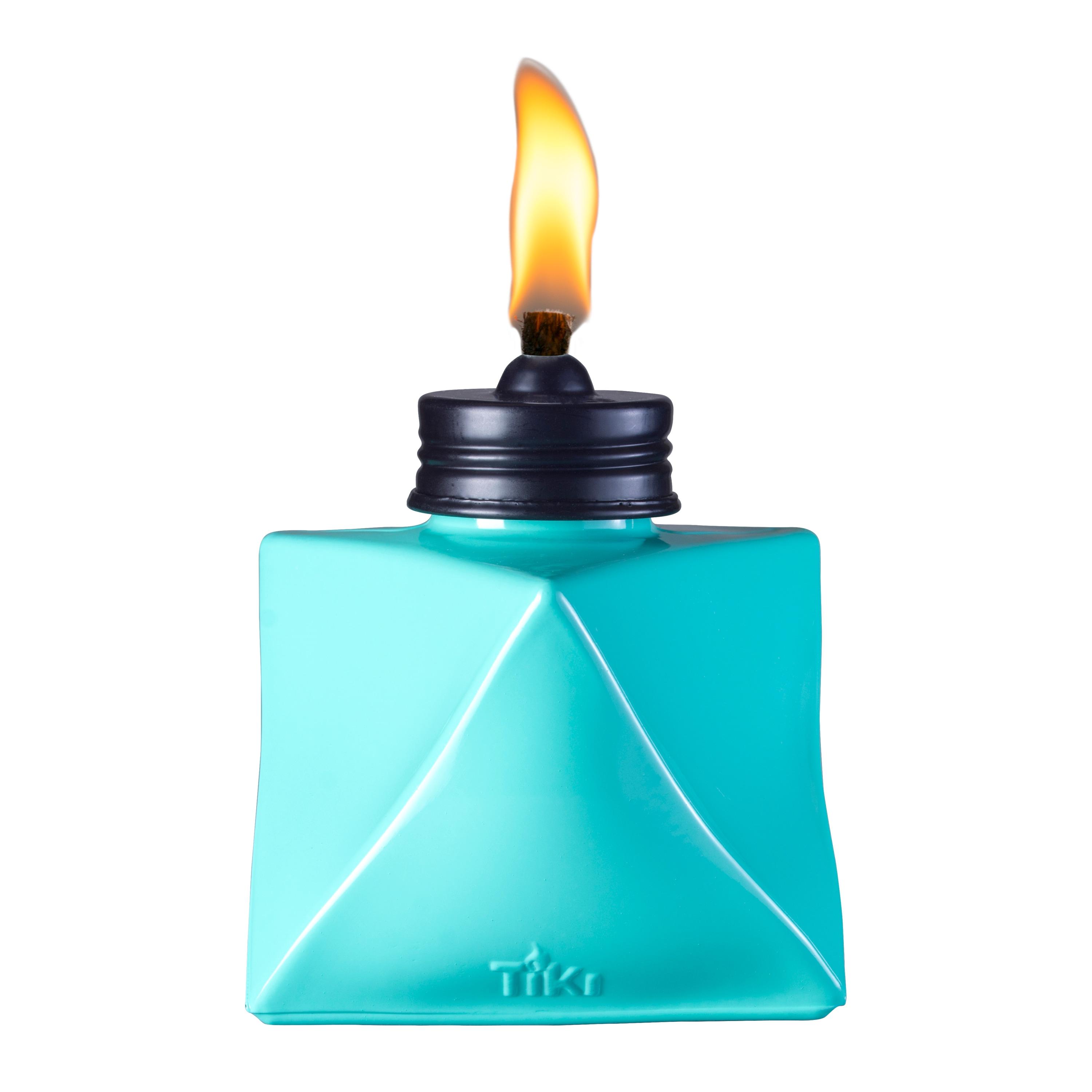 TIKI Brand TIKI® Brand 4.25 Inch Table Torch Glass Prism Blue, Teal and Red (Set of 3)