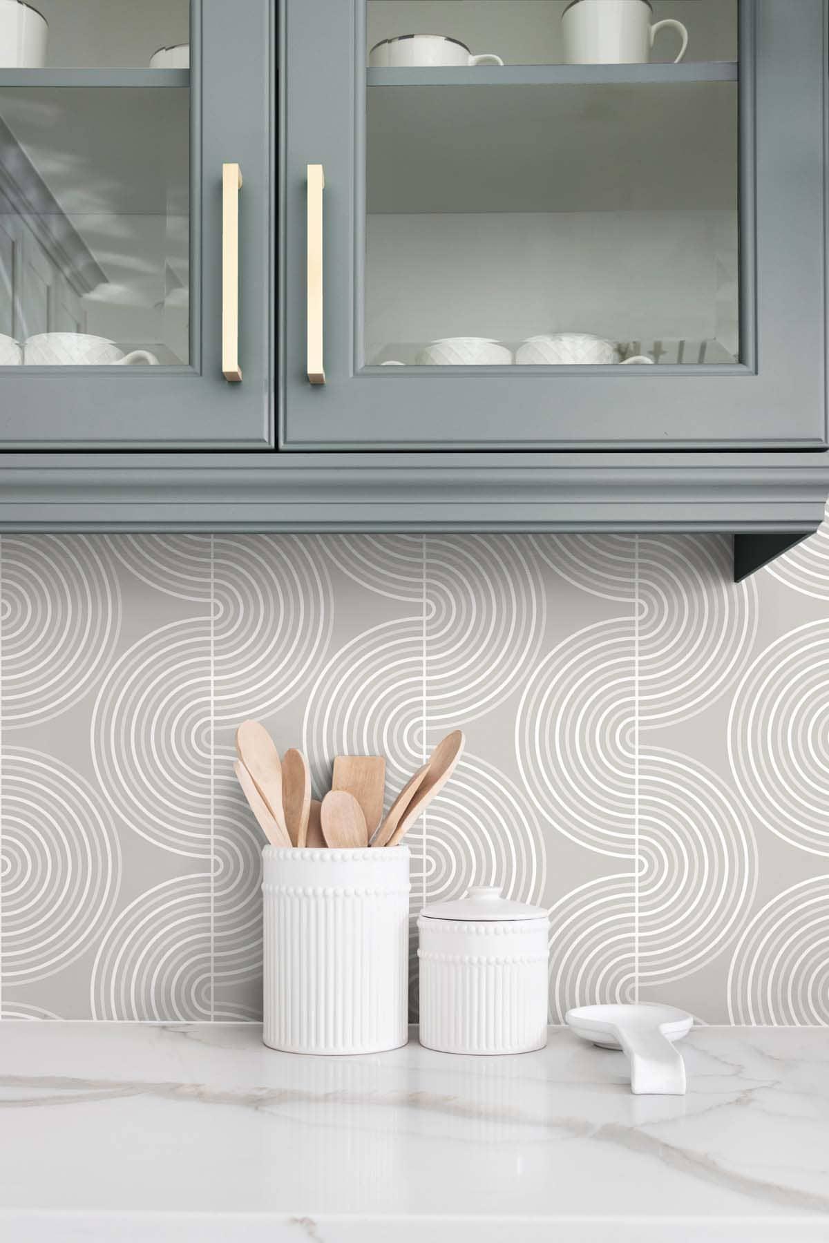 NextWall Alloy Grey Zen Geo Peel and Stick Wallpaper