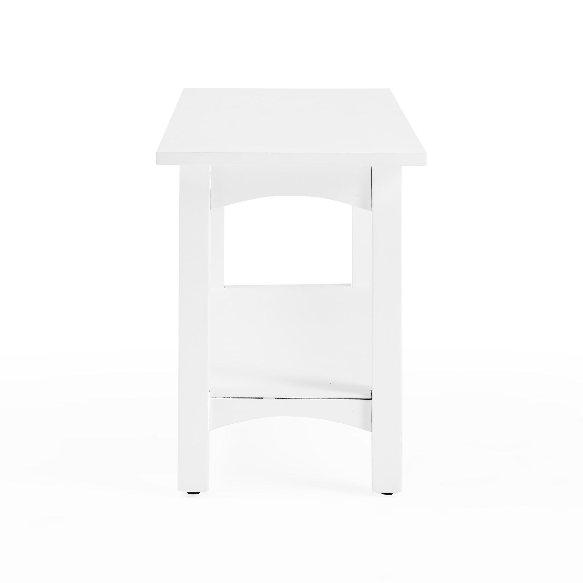 Alaterre Furniture Craftsbury 36 in. Sturdy Pine Wood Entryway Bench, 2-Person Bench Open Design Accent Furniture, White