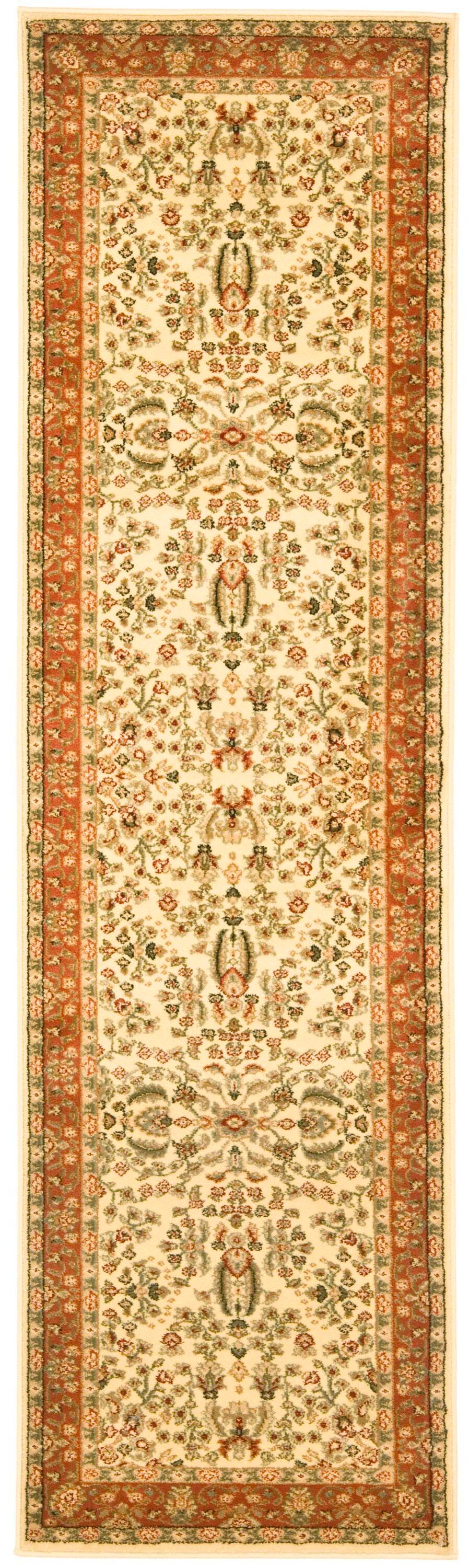 Lyndhurst LNH212 Power Loomed Runner Rug - Ivory/Rust - 2'3"x8' - Safavieh