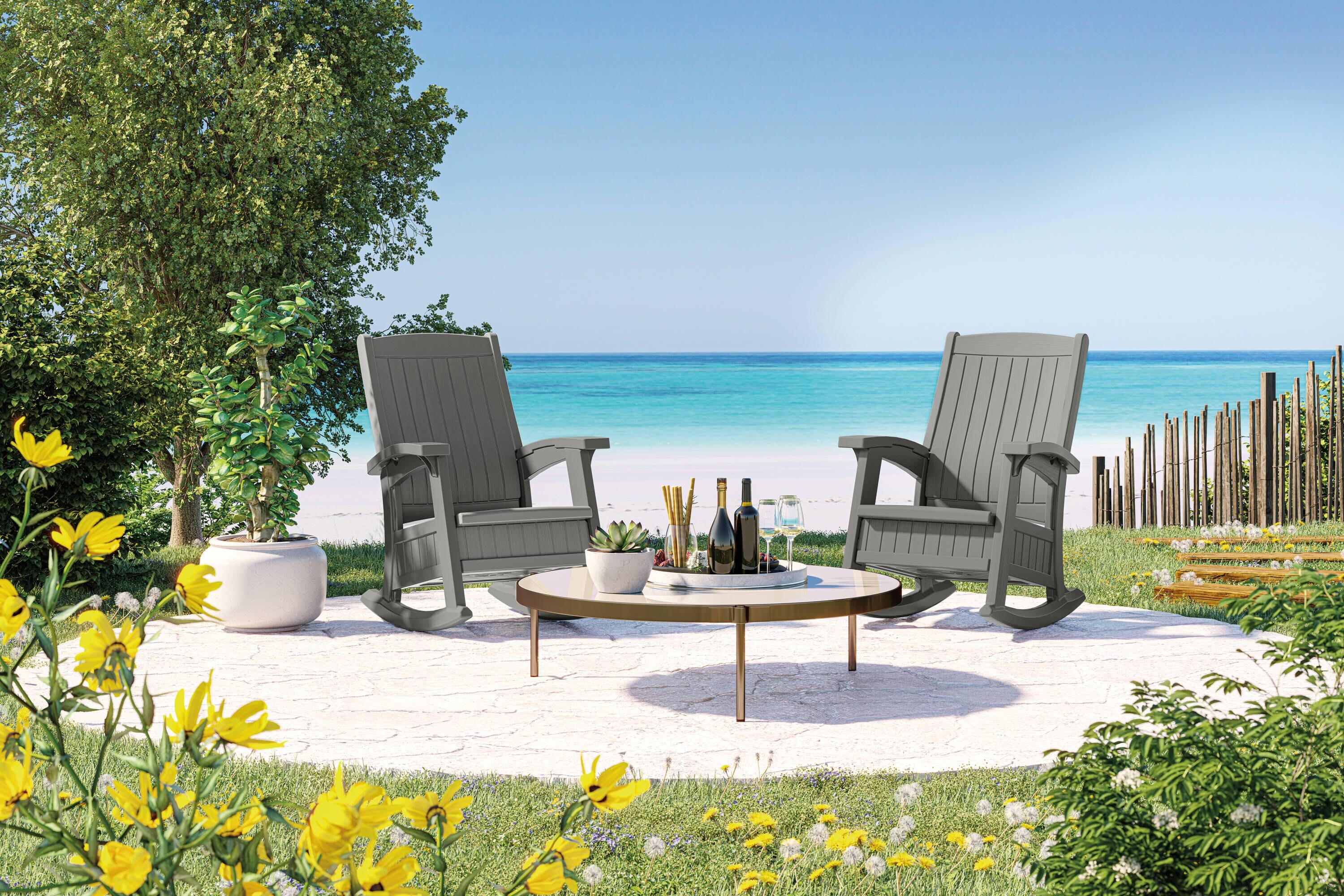 Suncast Suncast Outdoor Rocking Chair with Storage