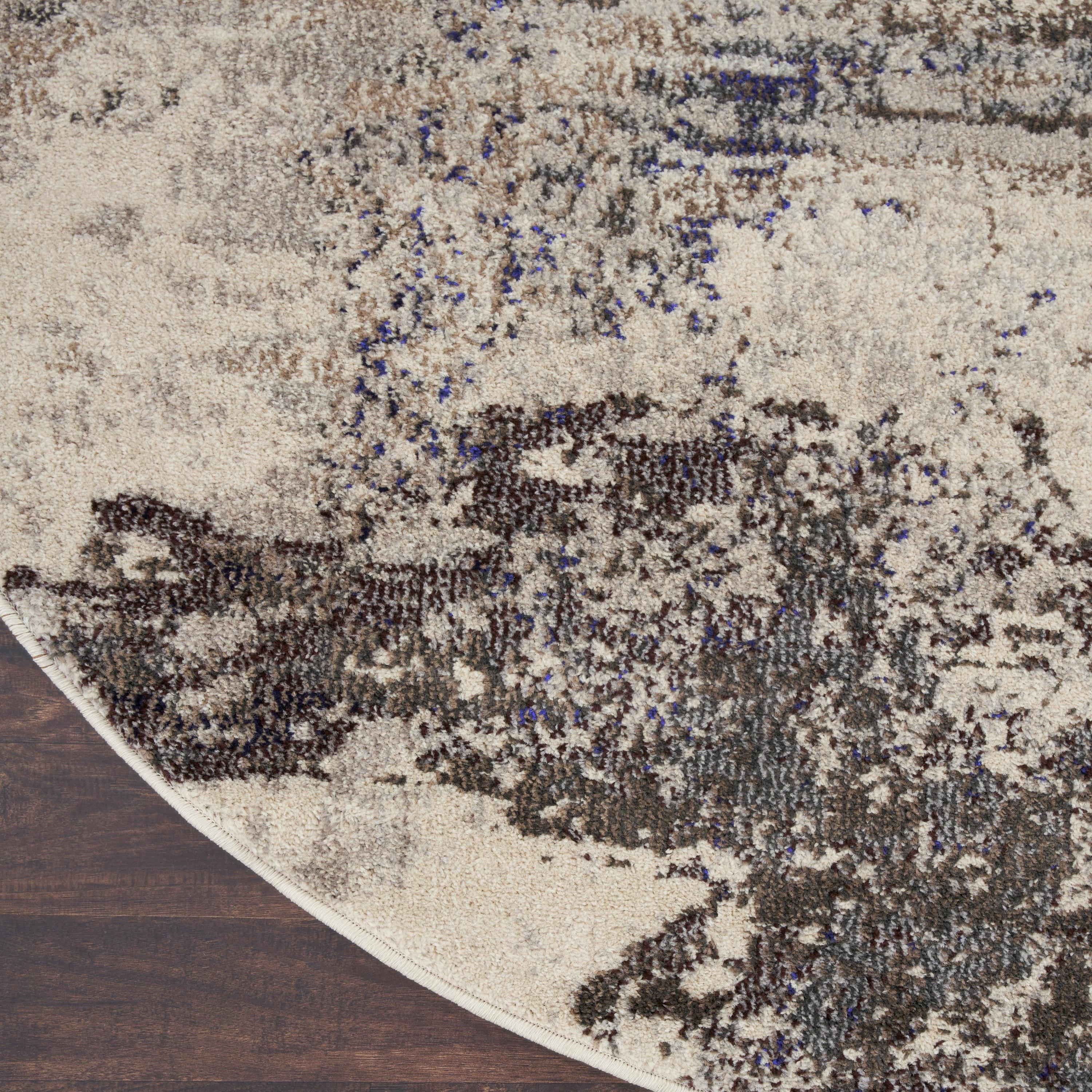 Nourison Celestial CES02 7'10" Round Ivory/Grey Area Rug