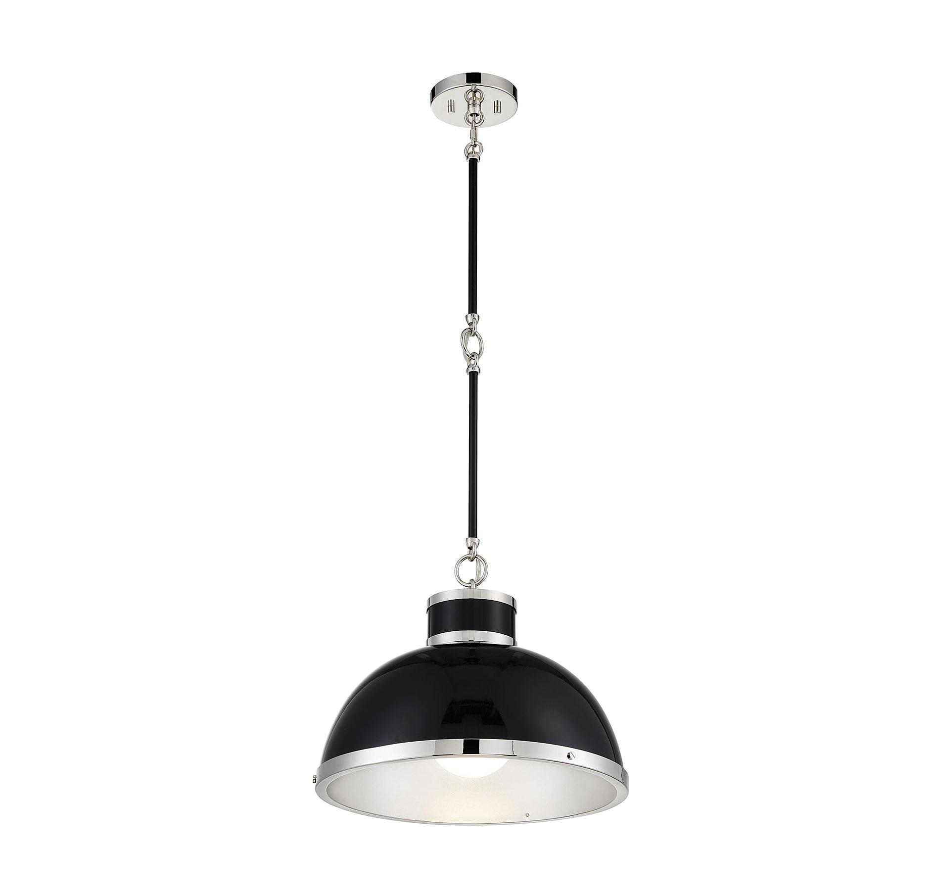 Savoy House Corning 1 - Light Pendant in  Black/Polished Nickel