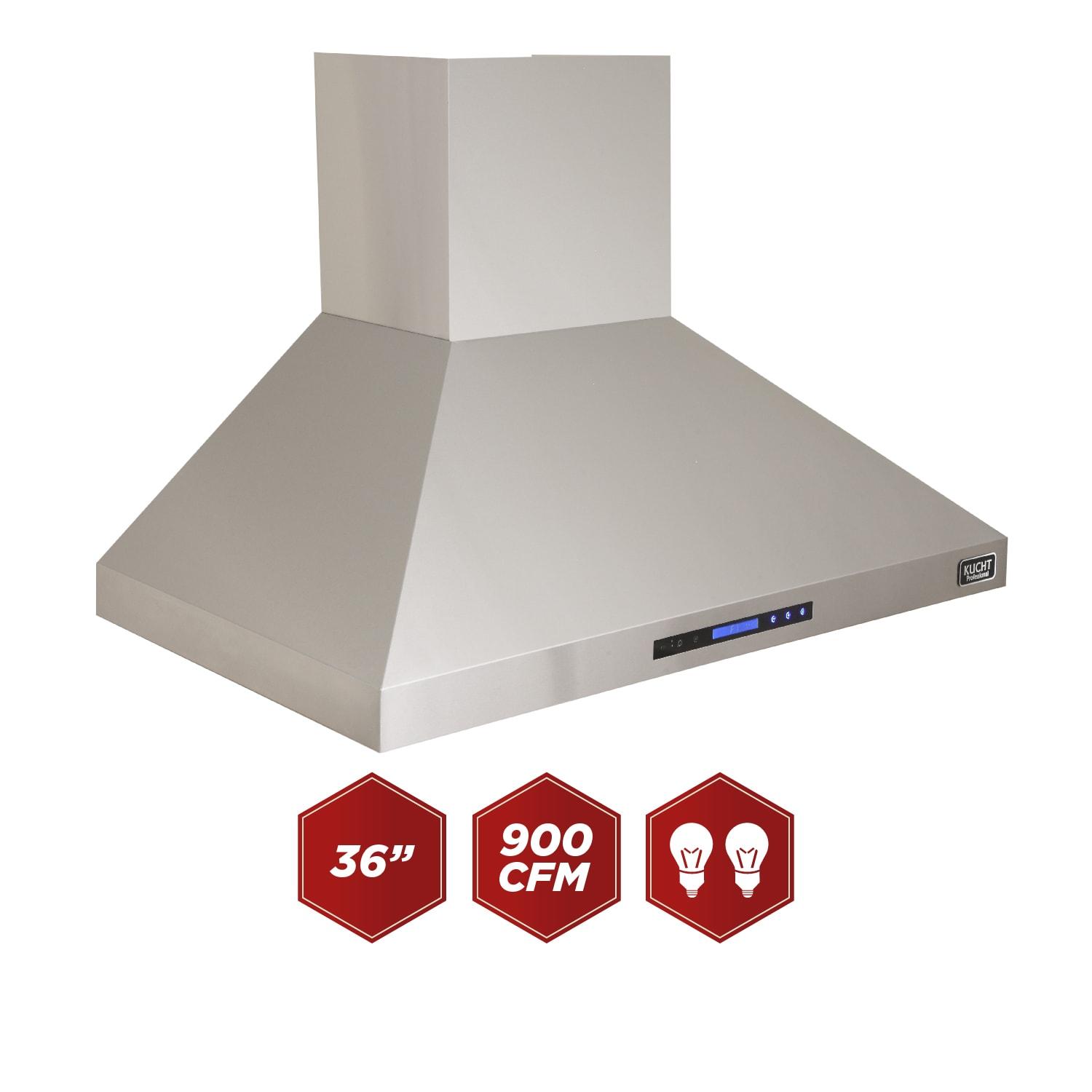 Kucht Kucht 36" Stainless Steel 900 CFM Wall Range Hood with Baffle Filter