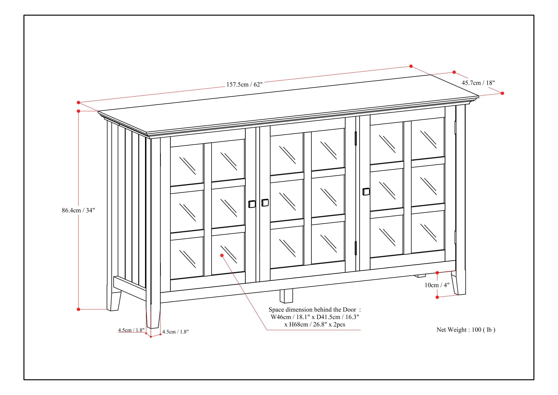 Acadian Wide Storage Cabinet