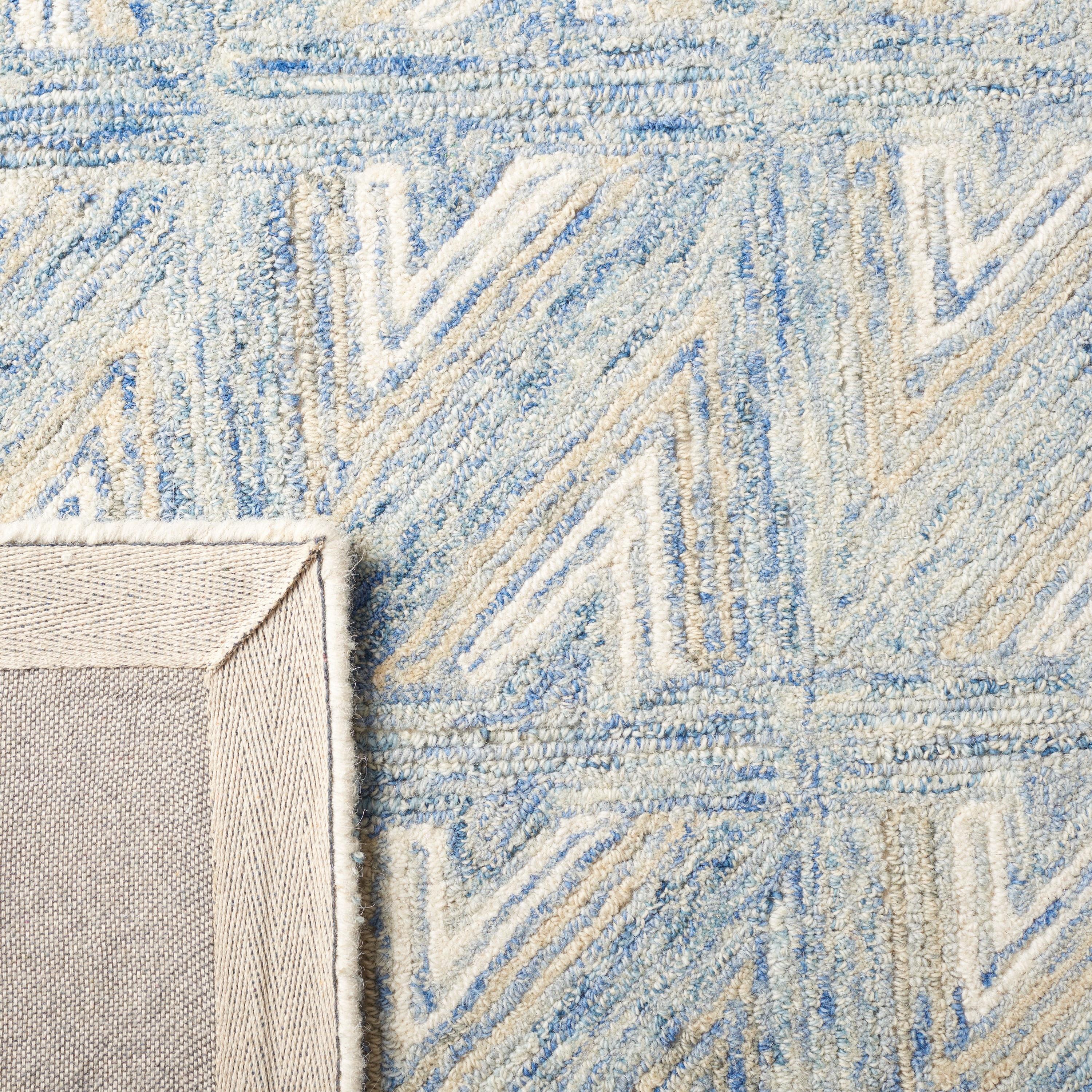 Abstract ABT653 Hand Tufted Runner Rug - Blue/Beige - 2'3"x8' - Safavieh.