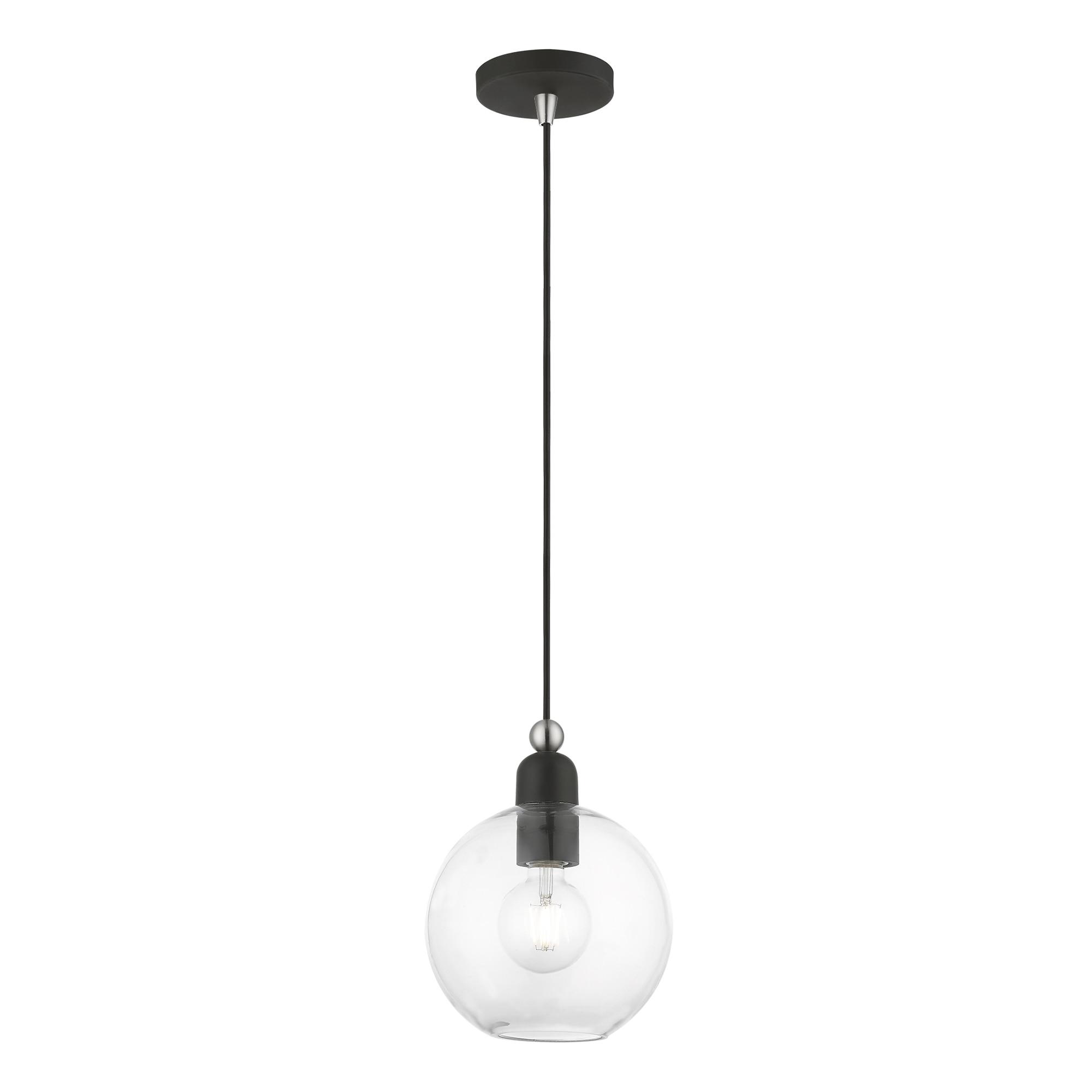 Livex Lighting Downtown 1 - Light Pendant in  Black/Brushed Nickel