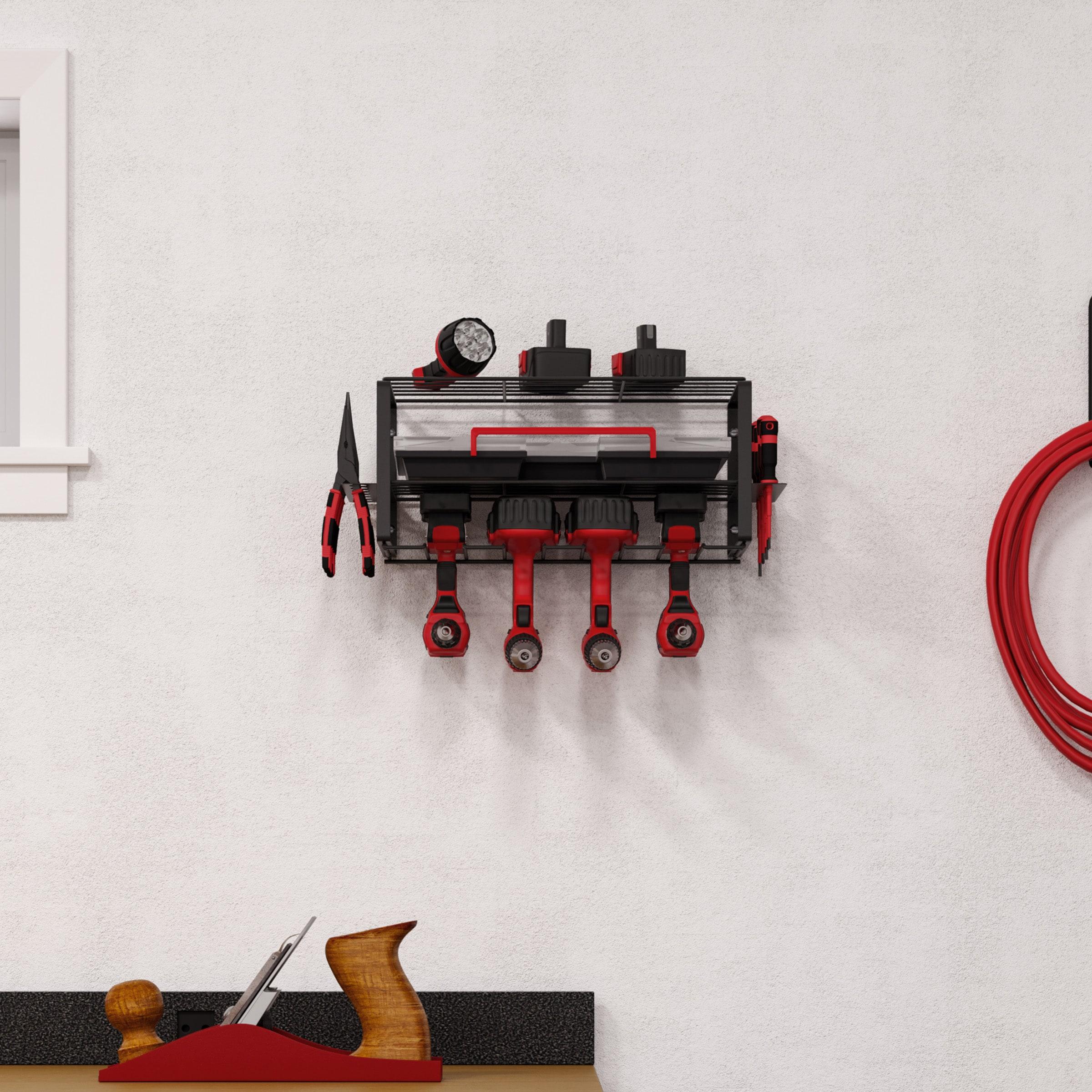 Stalwart 3-Tier Power Tool Organizer Shelving - Wall Mount Garage Storage System for Tools