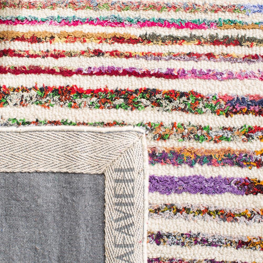 Dakota Fields Nantucket Hand Tufted Wool/Cotton Geometric Rug in Brown/Pink/Blue