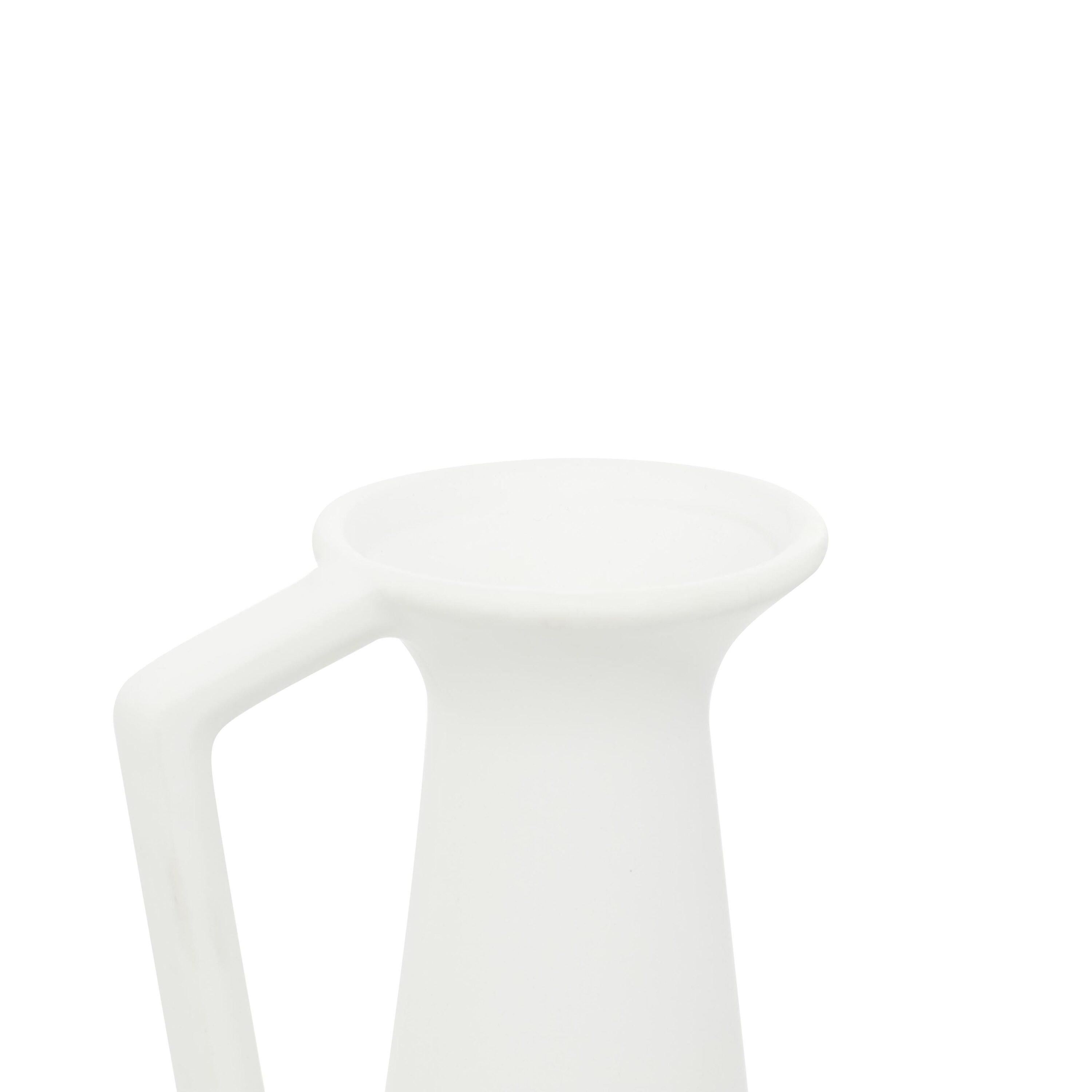 CosmoLiving by Cosmopolitan 13", 12", 11"H White Ceramic Vase with Handles, Set of 3