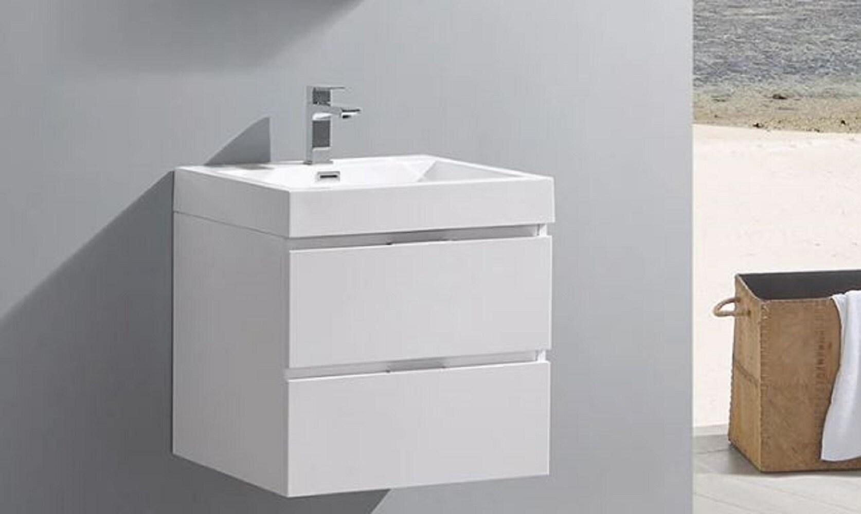 Valencia 24" Wall Mount Single Sink Bathroom Vanity with Top and Sink (Faucet Not Included)