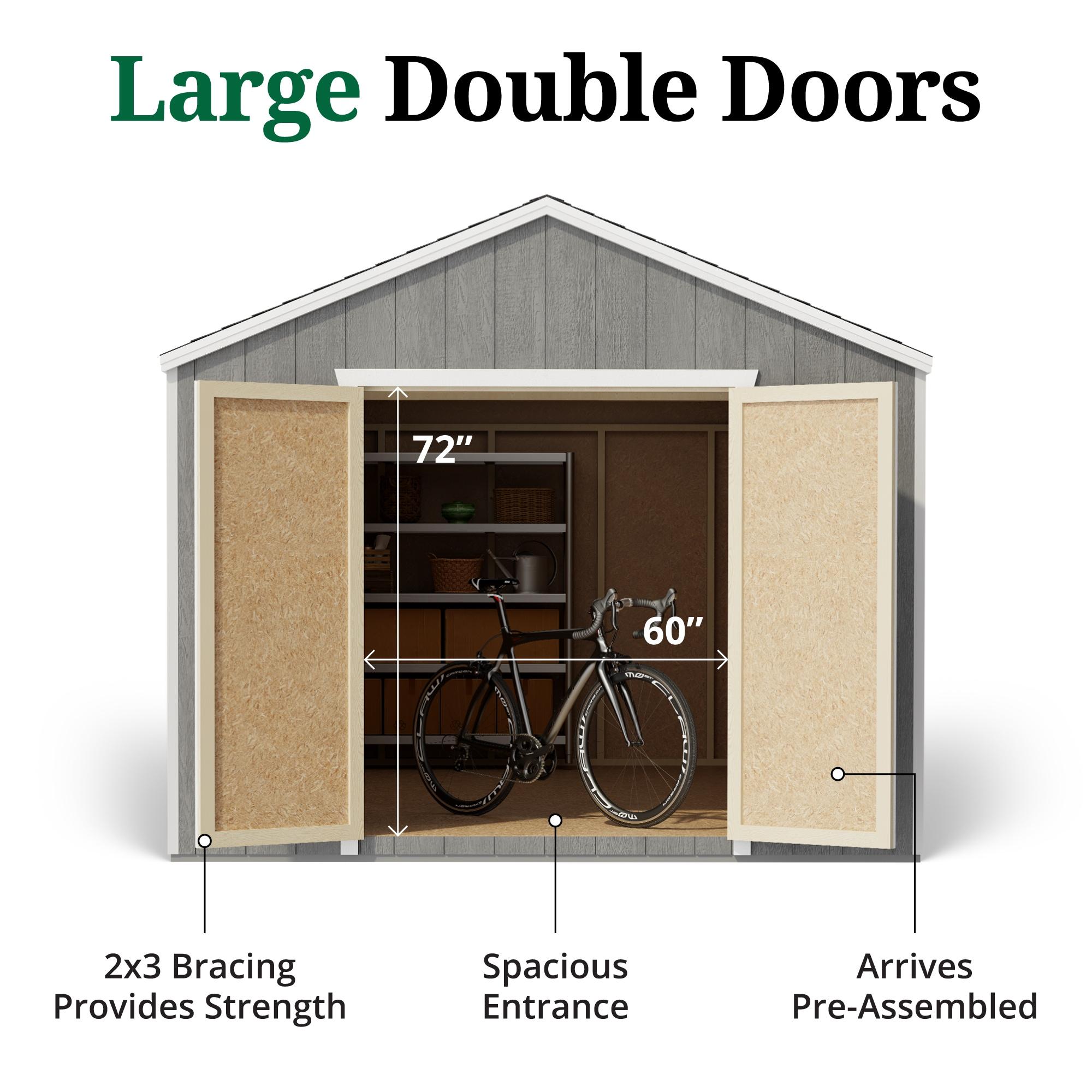 Little Cottage Co. 10x14 Value Gable Shed, Outdoor Wood Storage Do-It-Yourself Precut Kit