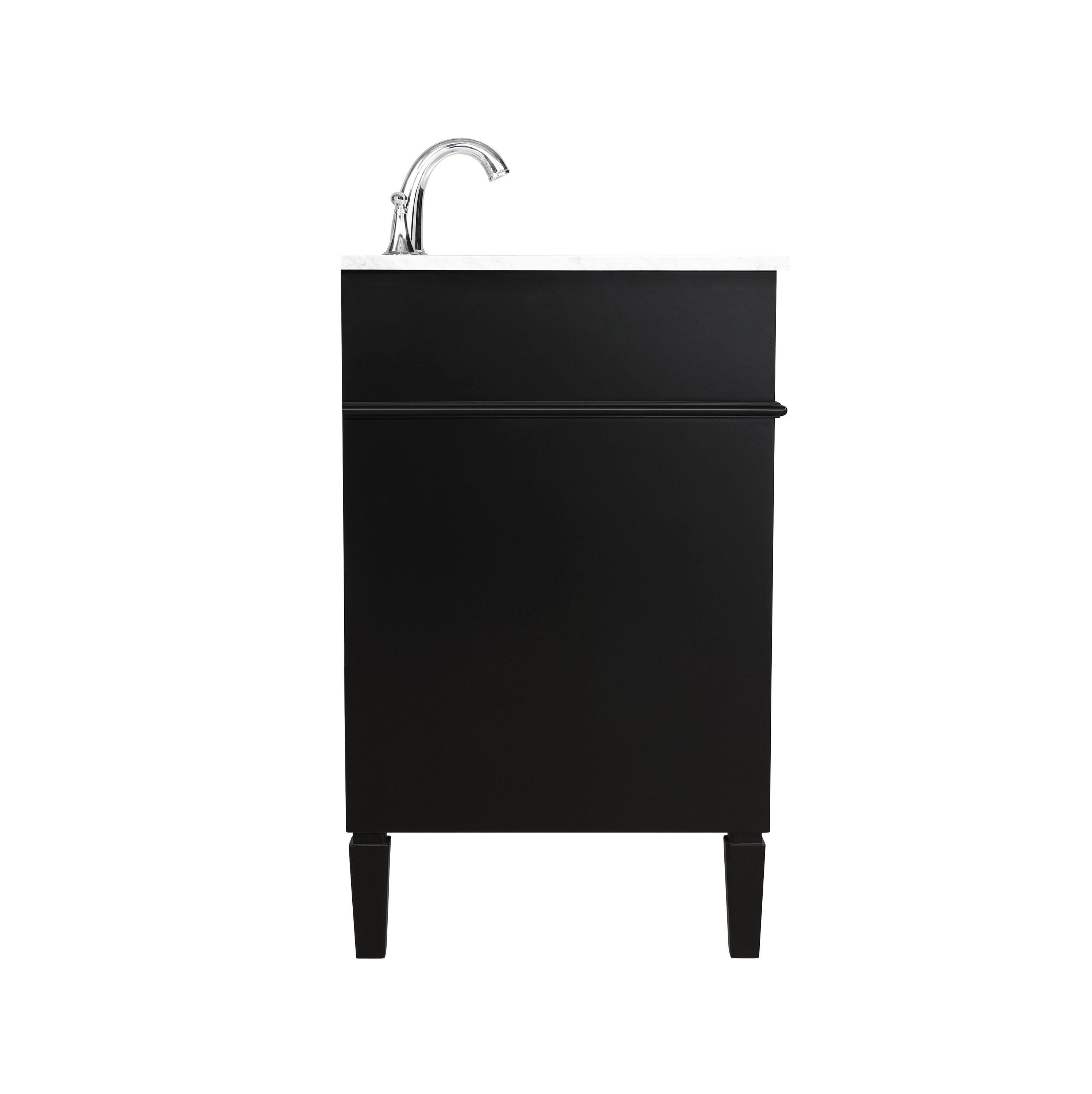 Elegant Decor Park Avenue 30" Solid Wood & Metal Single Bathroom Vanity in Black