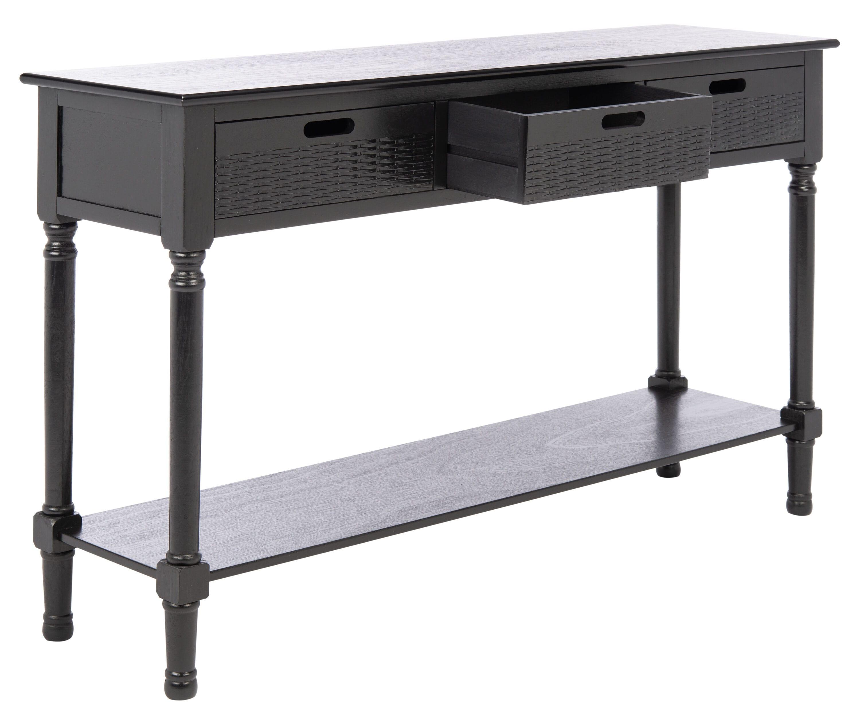 Landers 3 Drawer Console Table - CNS5711B - Black - Safavieh