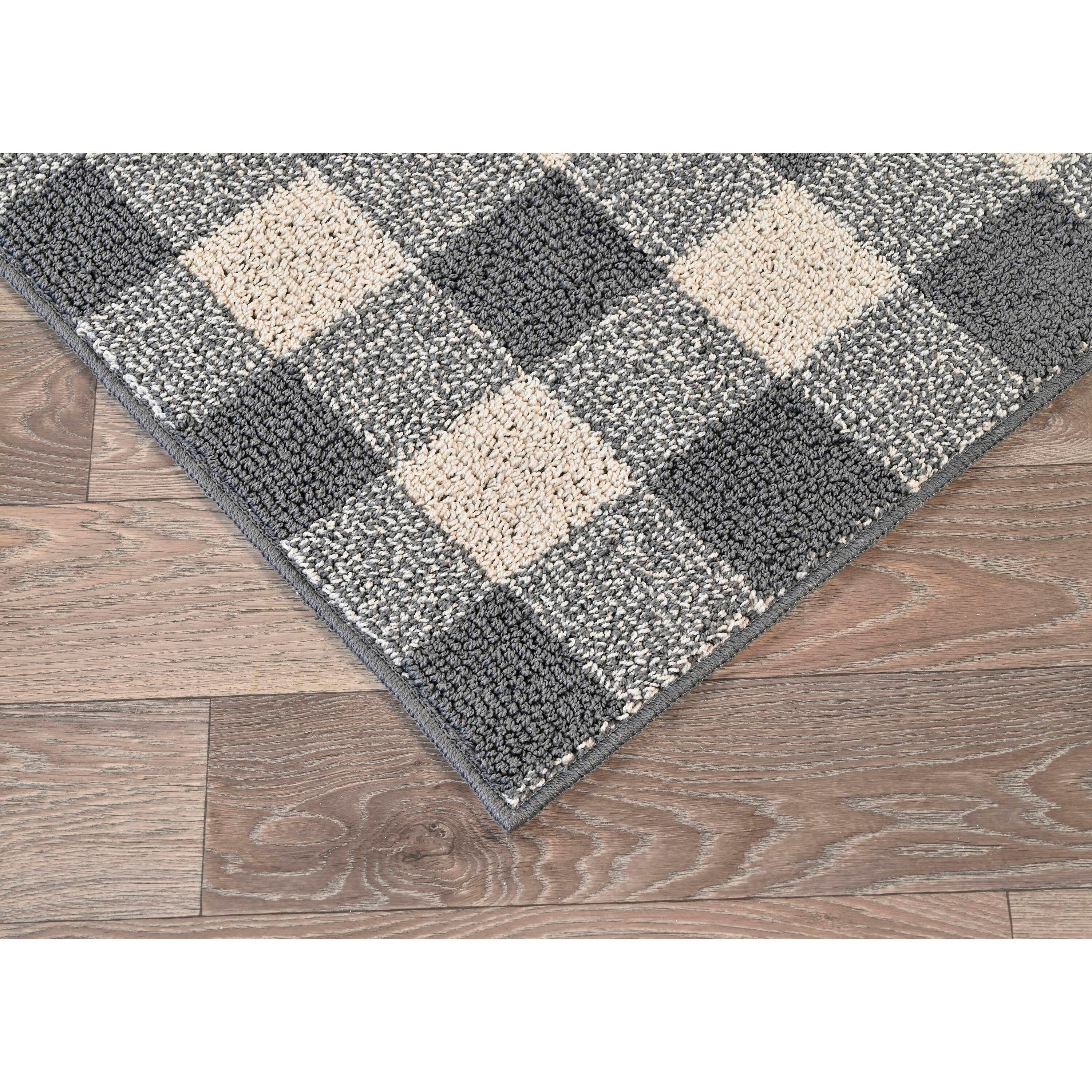 Garland Rug Country Living Buffalo Plaid Polypropylene Cinder/Ivory Indoor/Outdoor Area Rug, 5' x 7'