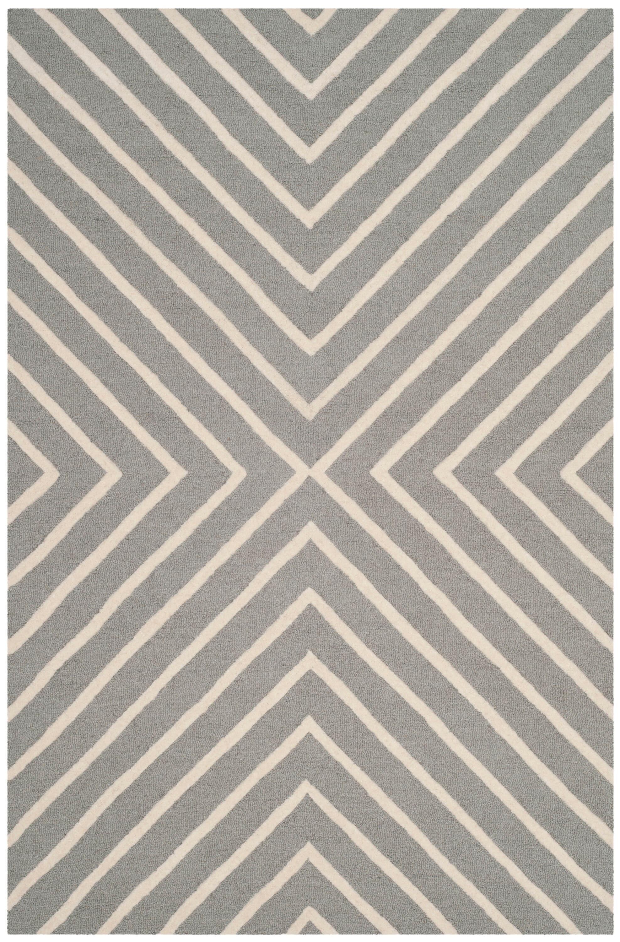 SAFAVIEH Kids X Pattern Wool Area Rug, Grey/Ivory, 3' x 5'