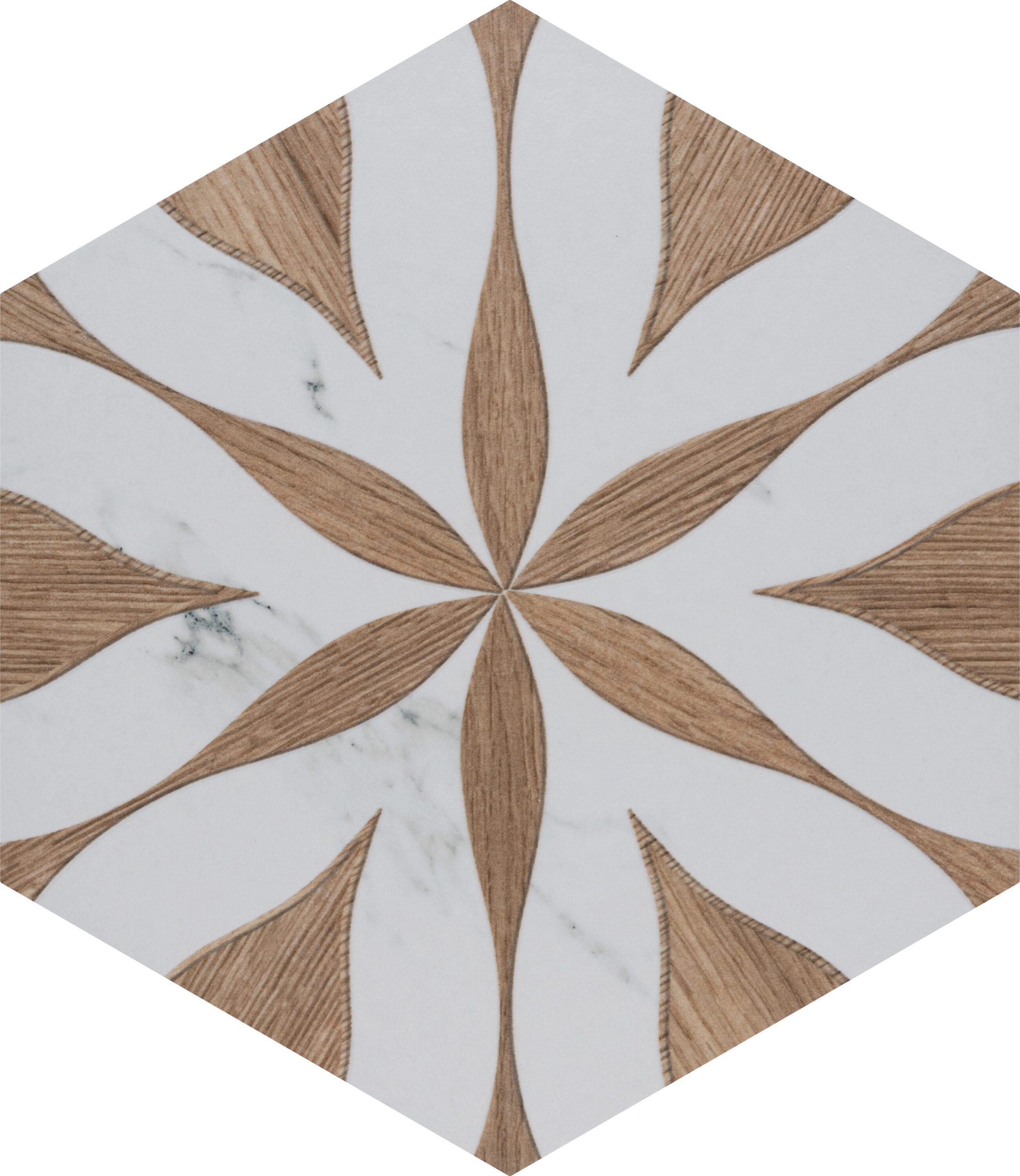 Llama Flower Loire 8-5/8 In. X 9-7/8 In. Porcelain Floral Look Wall & Floor Tile