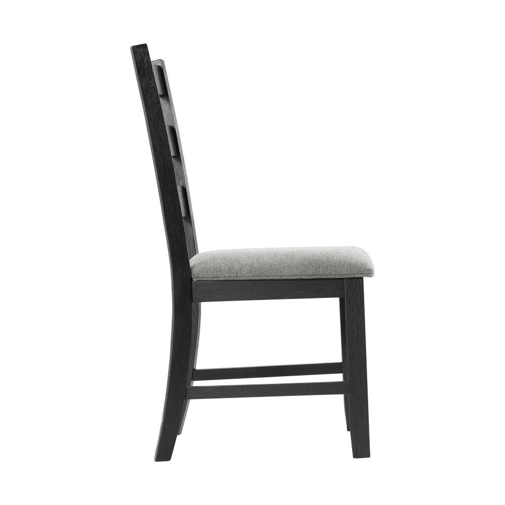 Picket House Furnishings 3pc Tuttle Drop Leaf Extendable Dining Table Set and 2 Chairs Gray/Black: Modern Rectangle Shape, Upholstered Chairs