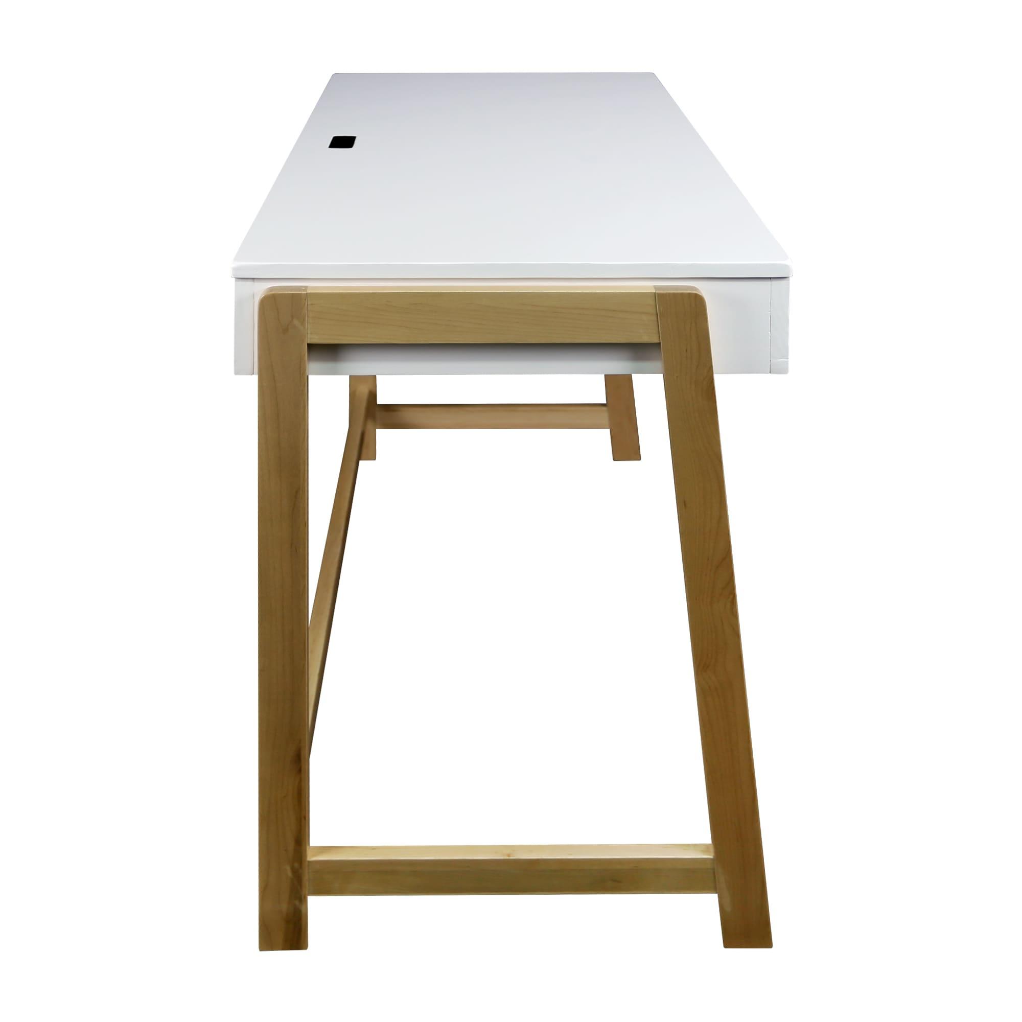 Indoor Furniture Neorustic Smart Desk With Usb Ports - Two-Tone (White,Natural)