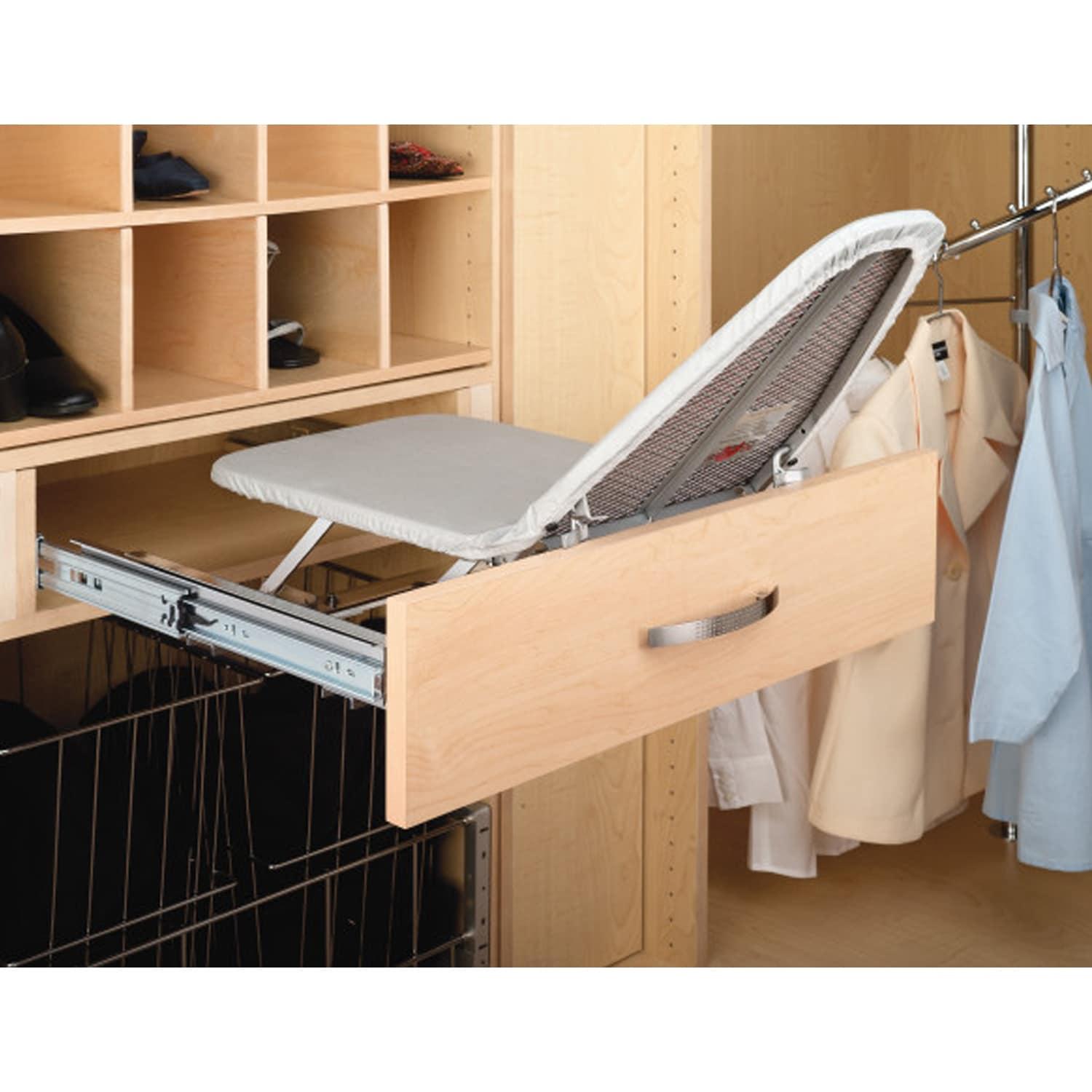 Rev-A-Shelf Retractable Pull Out Stowaway Closet Ironing Board, Gray