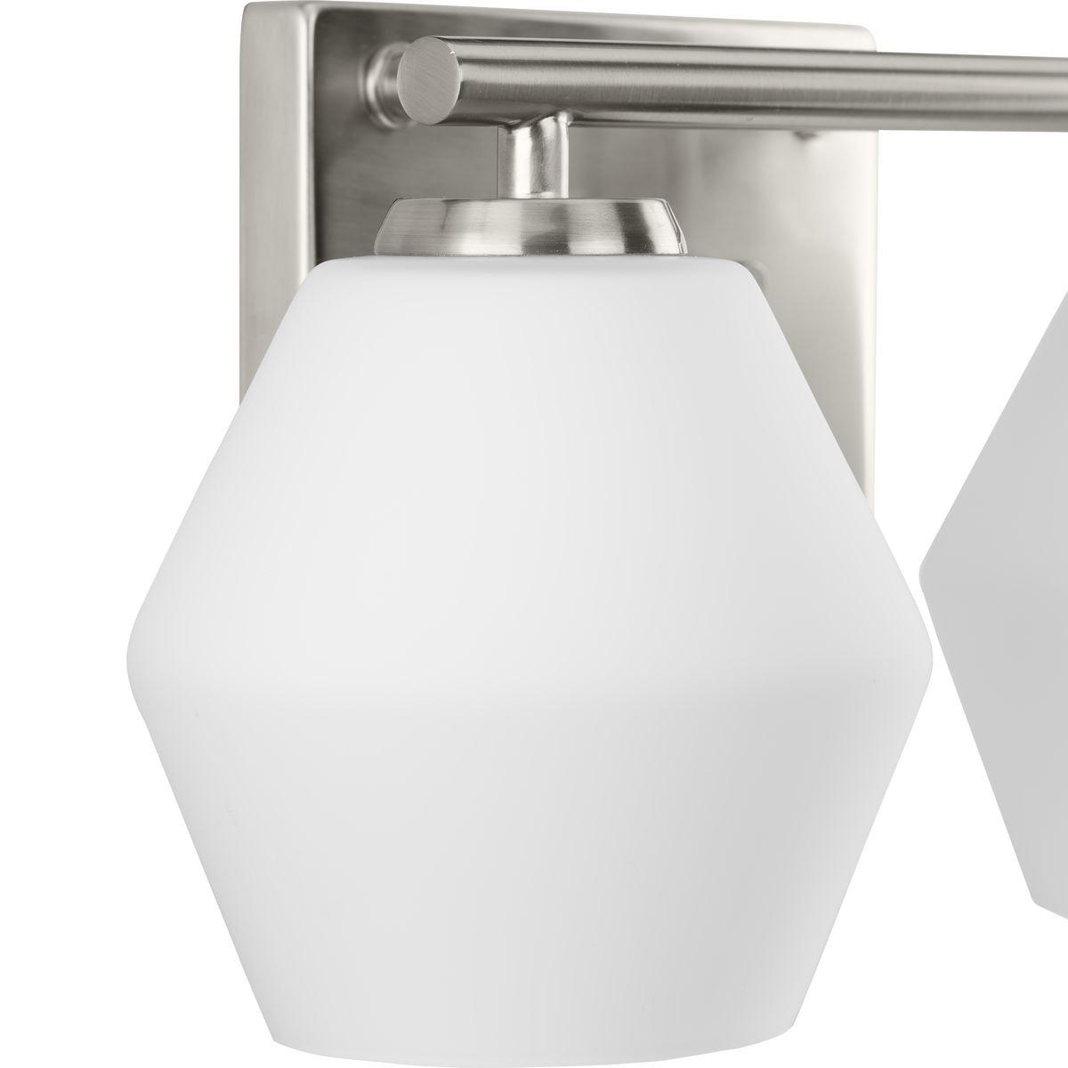 Progress Lighting Copeland 4-Light Brushed Nickel Vanity Light with Opal Glass Shades