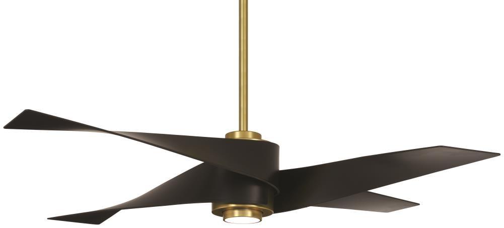 64" Minka Aire Modern Indoor Ceiling Fan with LED Light Remote Control Soft Brass Matte Black for Living Room Kitchen Bedroom Home