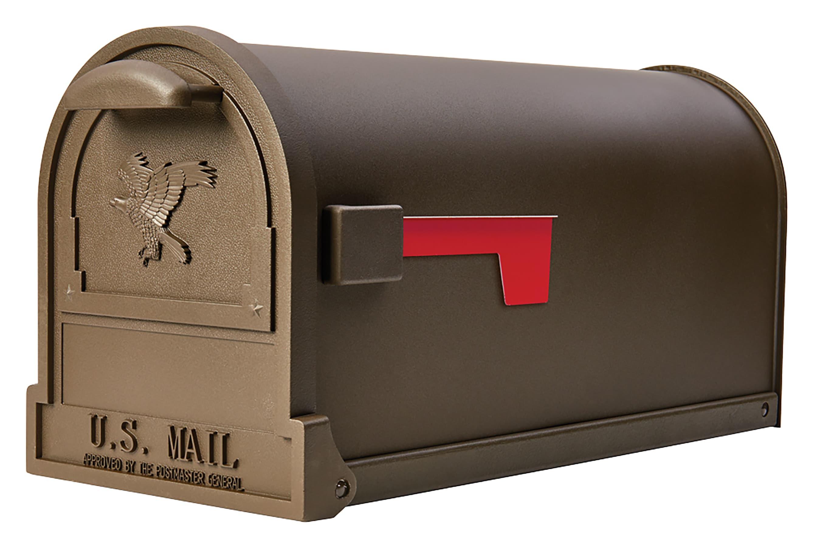 Gibraltar Mailboxes Arlington Classic Galvanized Steel Post Mount Bronze Mailbox