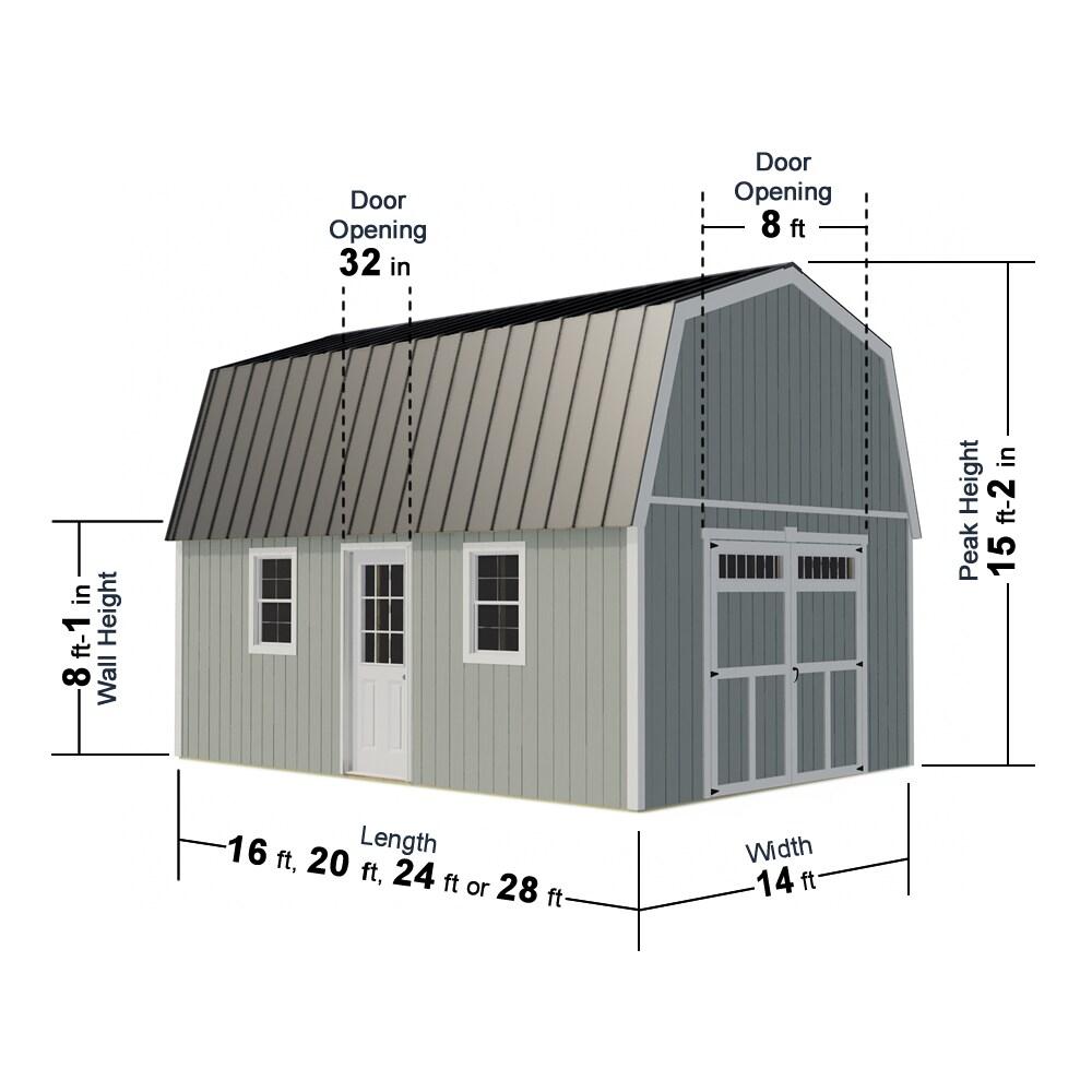 Best Barns Pinewood 14x16 Wood Storage Shed Kit