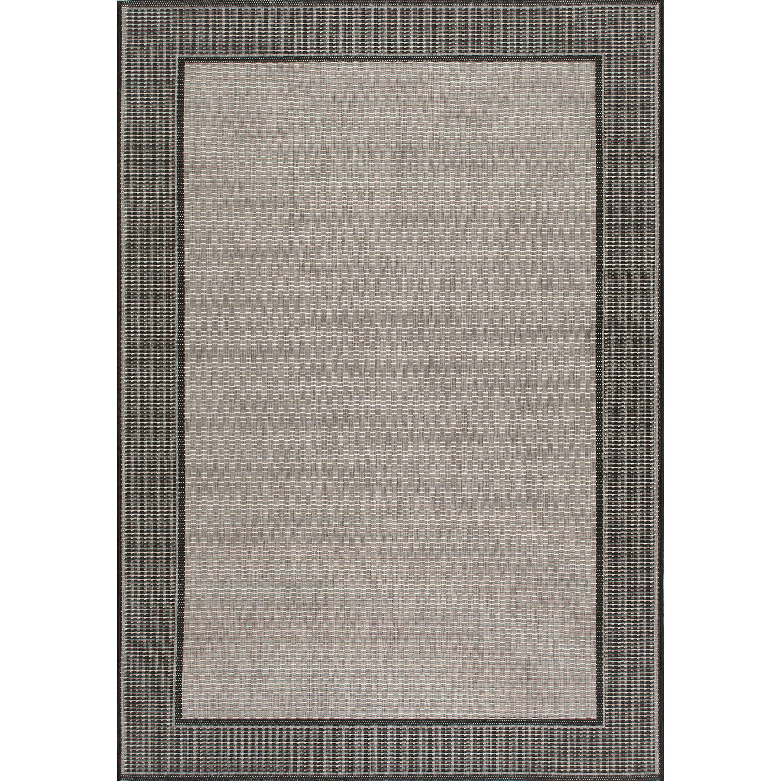 Nuloom Gris Bordered 3x5 Indoor/Outdoor Accent Rug for Living Room Patio Deck Front Porch Entryway Kitchen, Grey/Black