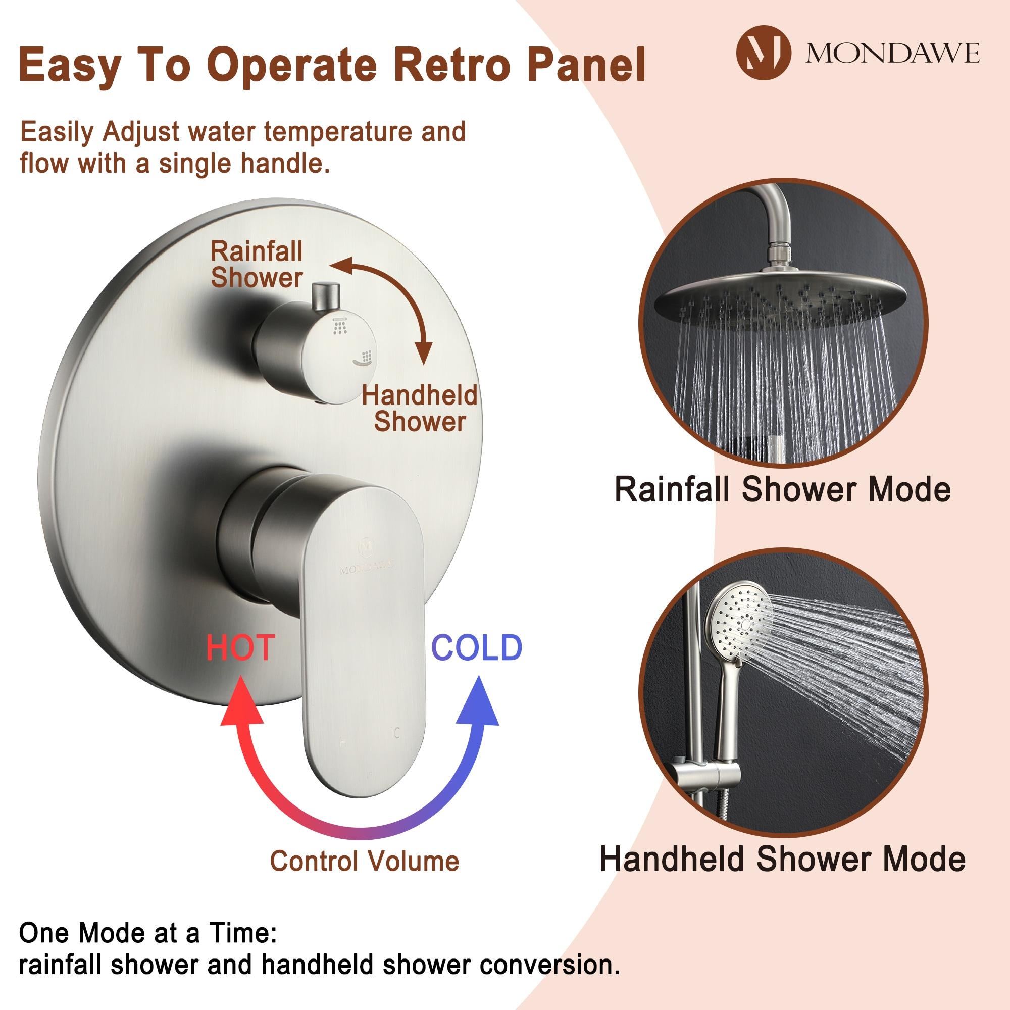 Calliope Wall Mounted 2-Function Retro Pressure-Balanced Shower System with 3 Setting Handheld