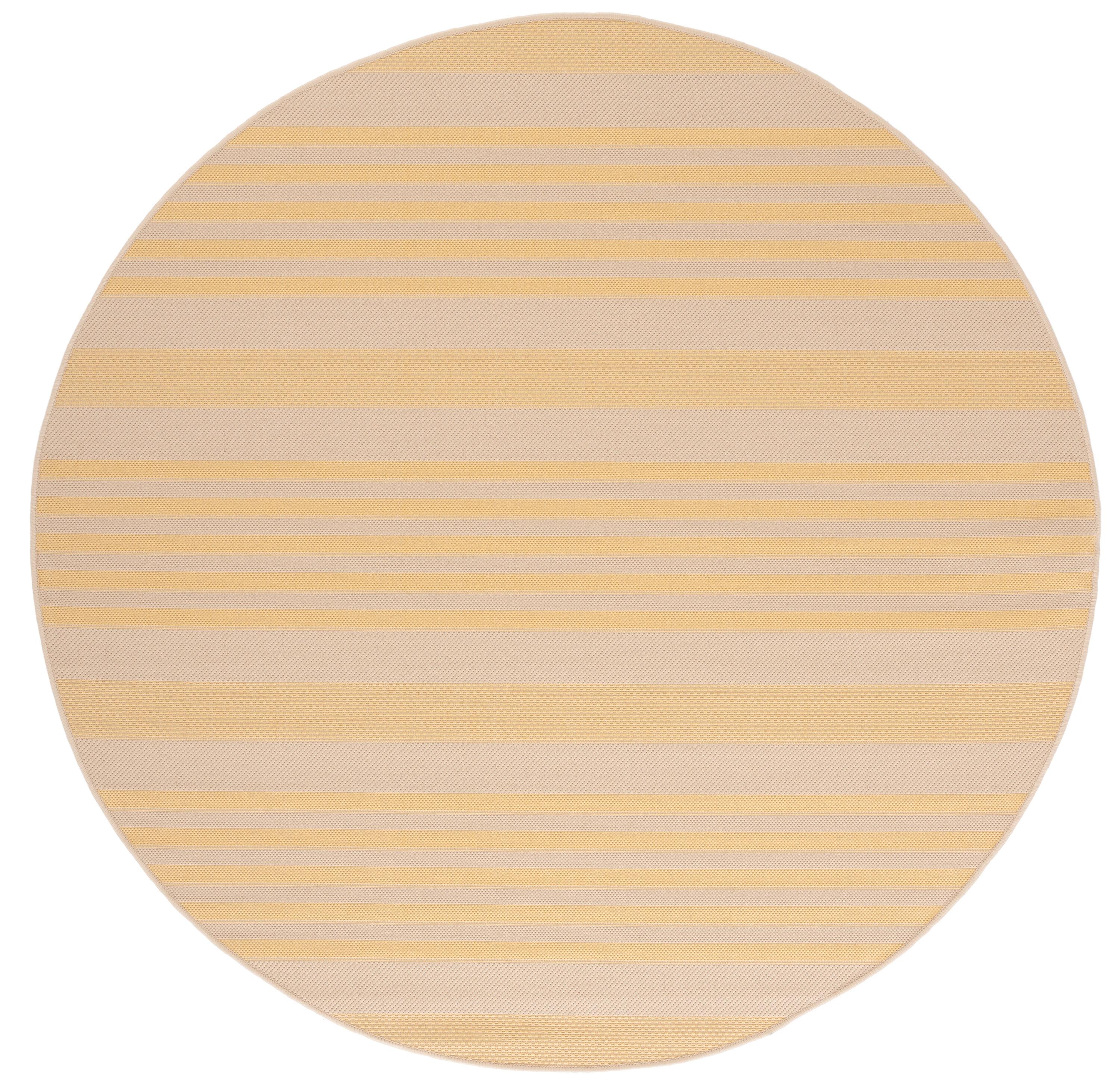 Courtyard CY6062 Power Loomed Indoor and Outdoor Indoor and Outdoor Area Rug - Gold/Beige - 6' round - Safavieh.