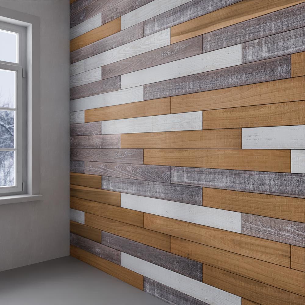 Thermo-Treated 1/4 x 5 in. x 4 ft. Barn Wood Wall Planks (10 sq. ft. 6-Pack)