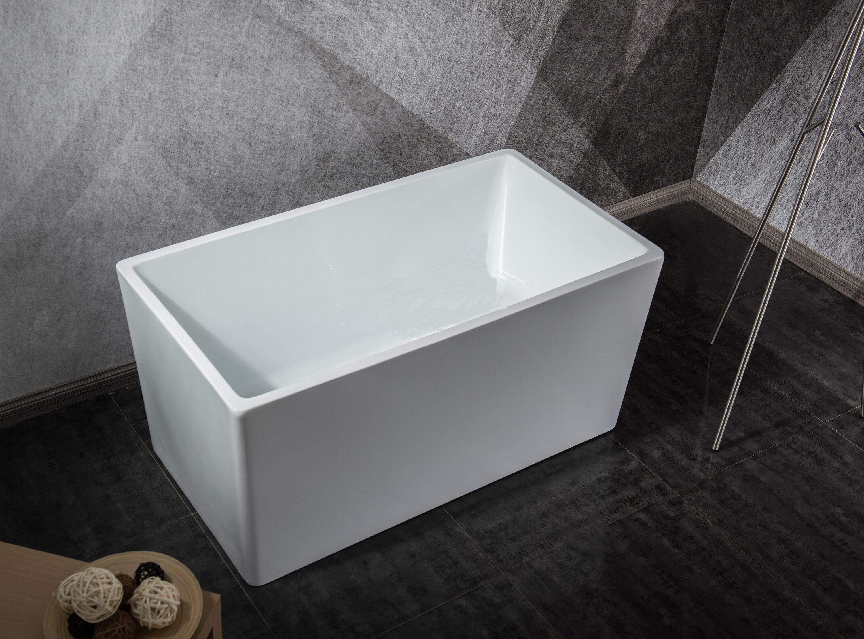43.25'' x 27.5" Freestanding Soaking Acrylic Bathtub