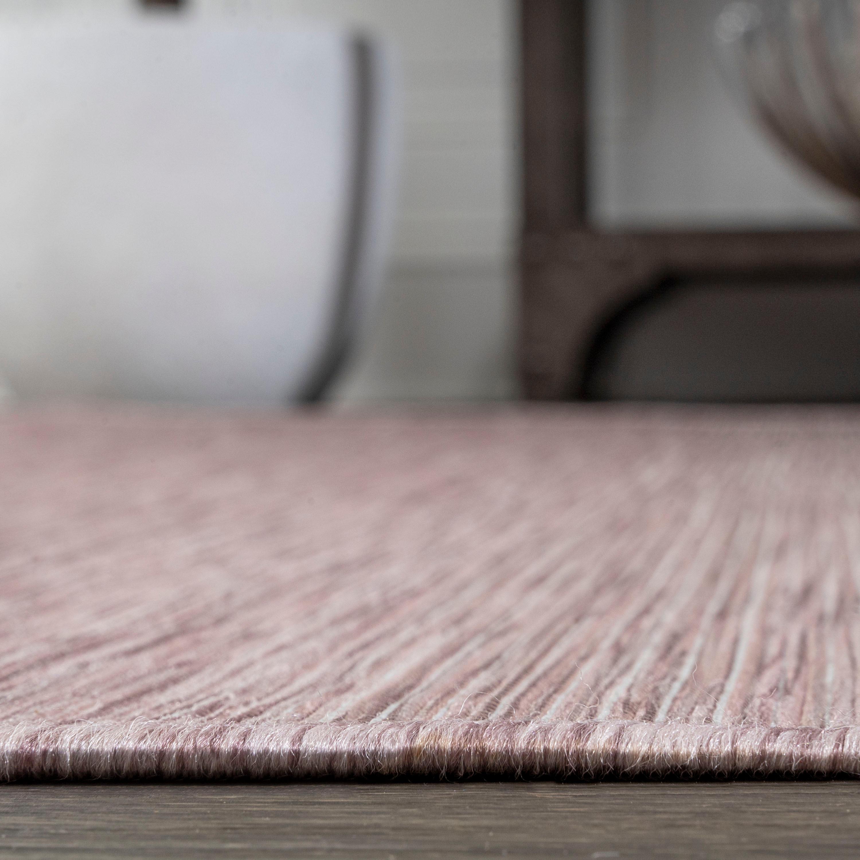 3'x5' Ethan Modern Flatweave Solid  Area Rug, Pink - JONATHAN Y