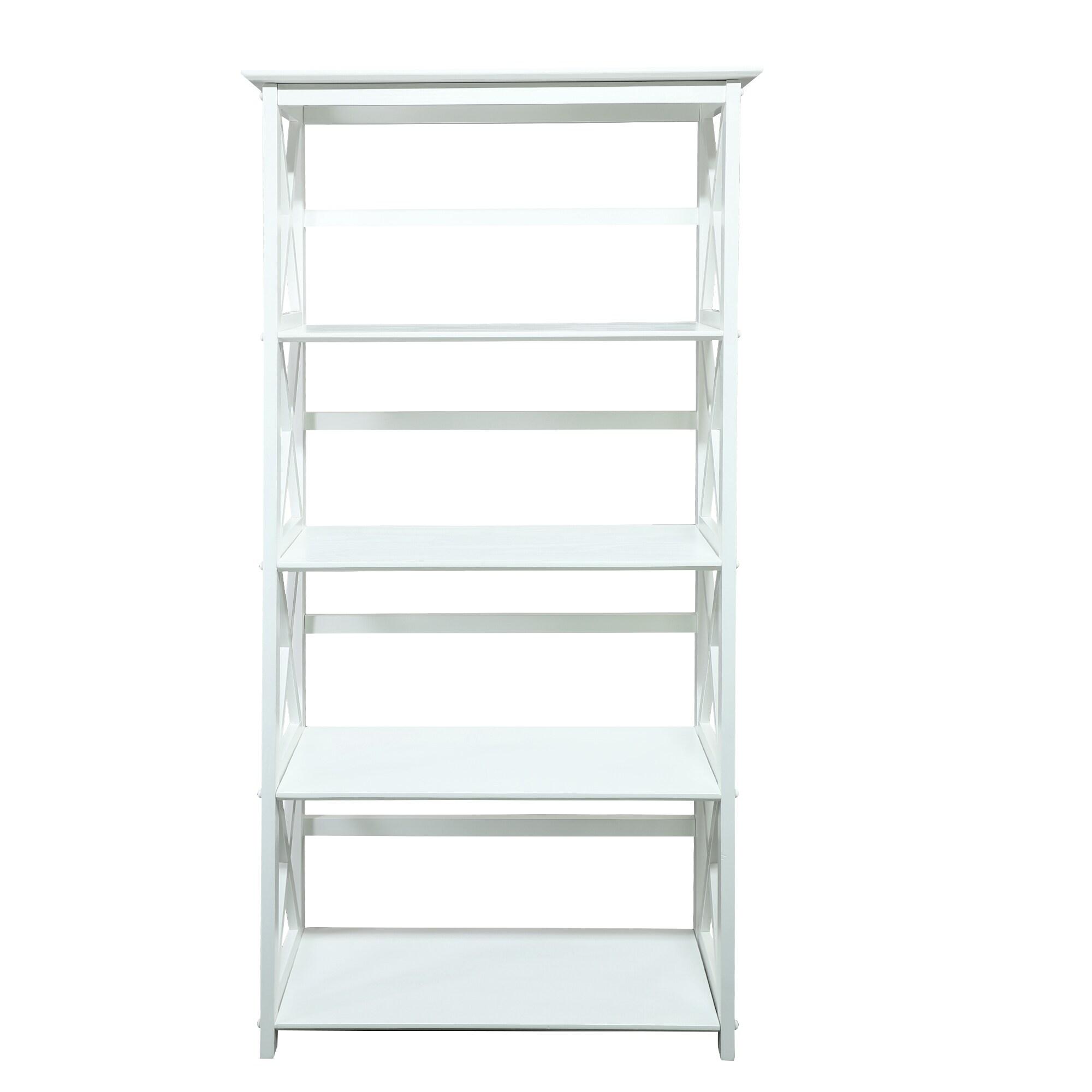 Casual Home Montego Shelf Bookcase-Color:White,Size:5-Shelf