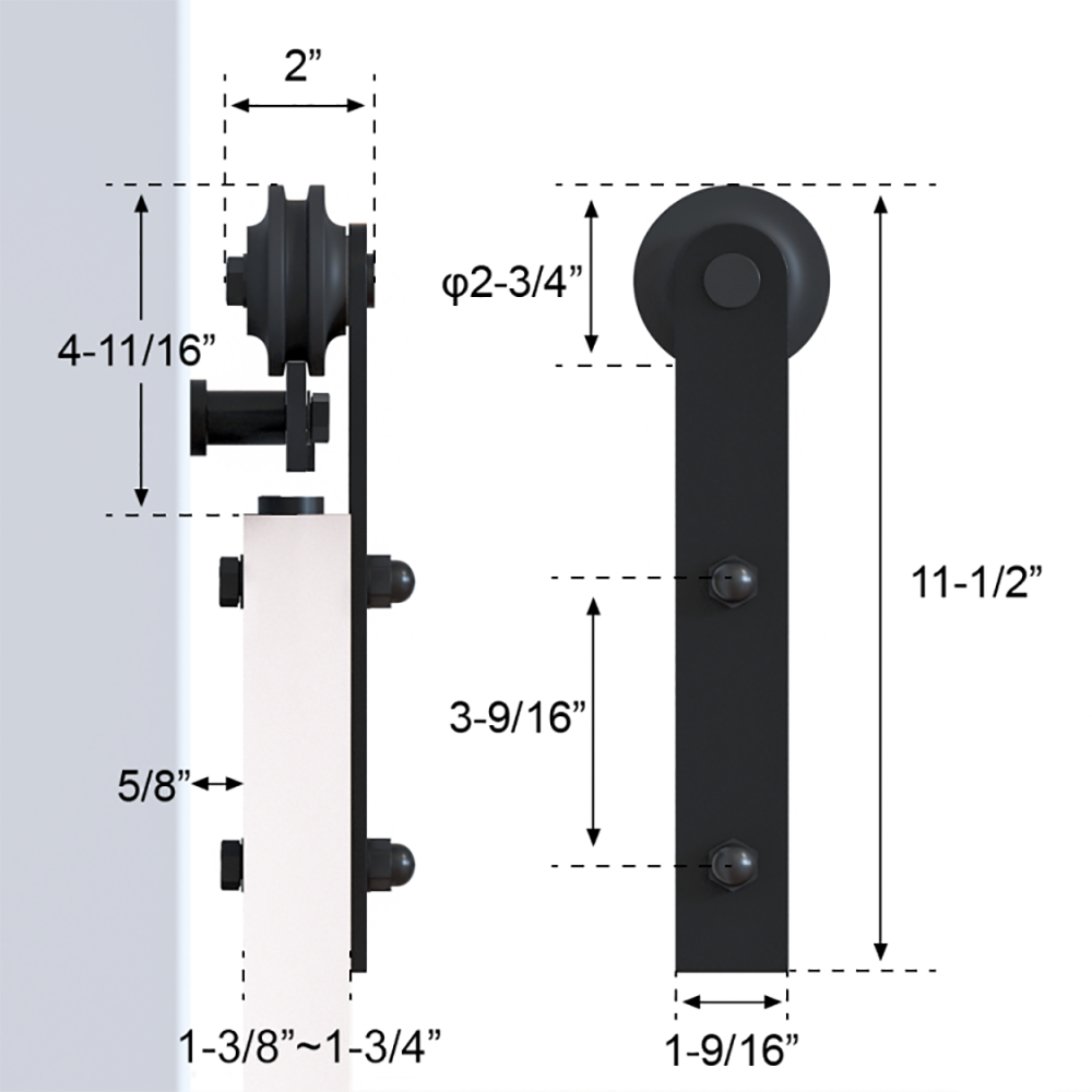 Lazio Sliding Standard Single Barn Door Hardware Kit