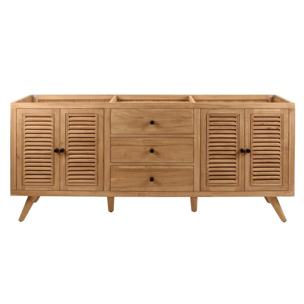 Harper 72" Natural Teak Double Freestanding Wood Vanity