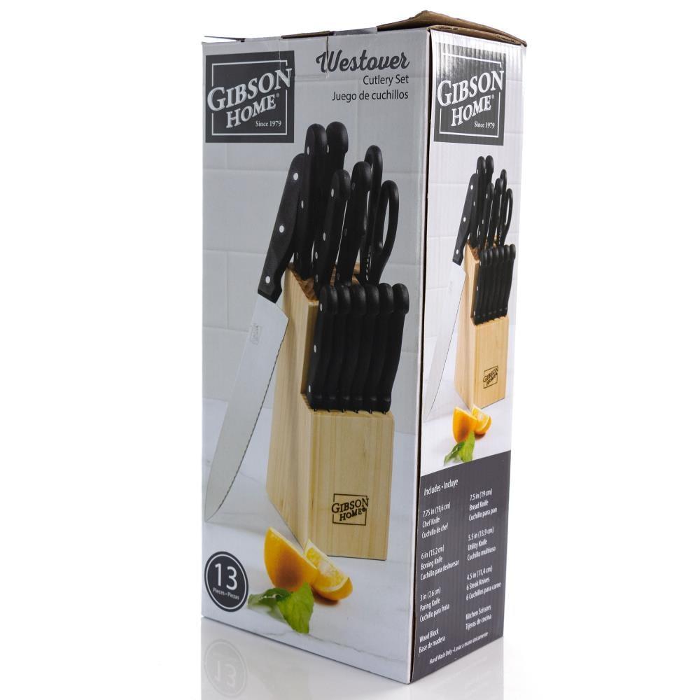 Gibson Home Westover Stainless Steel 13 Piece Knife Block Set