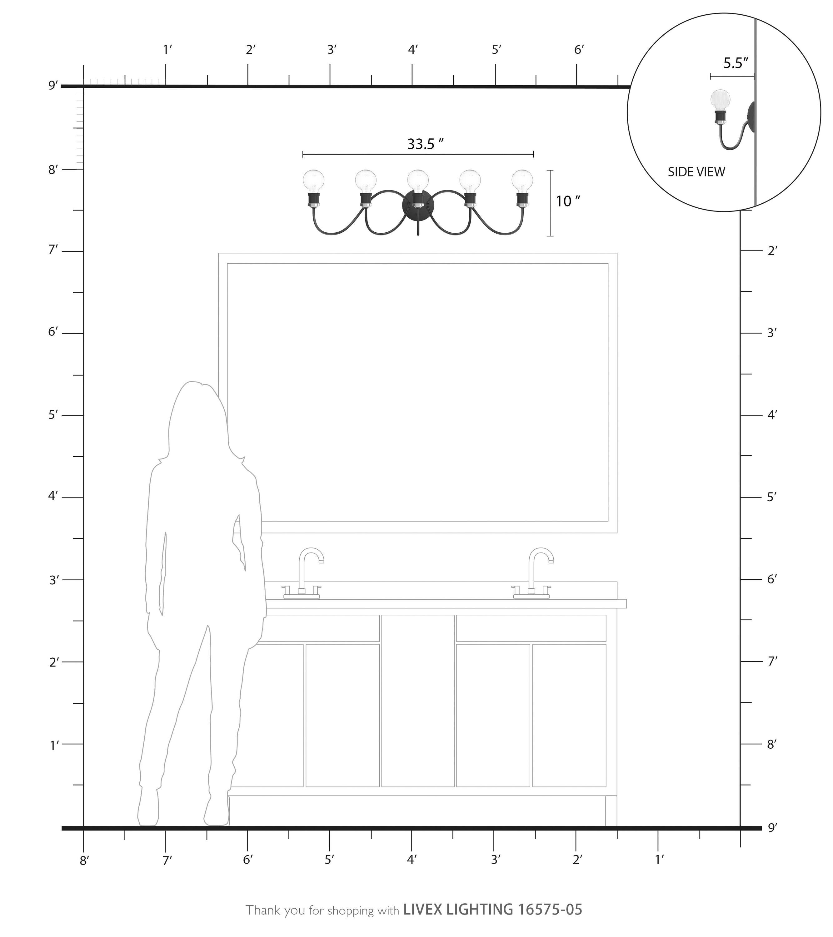 Livex Lighting - Lansdale - 5 Light Large Bath Vanity In Transitional Style-7