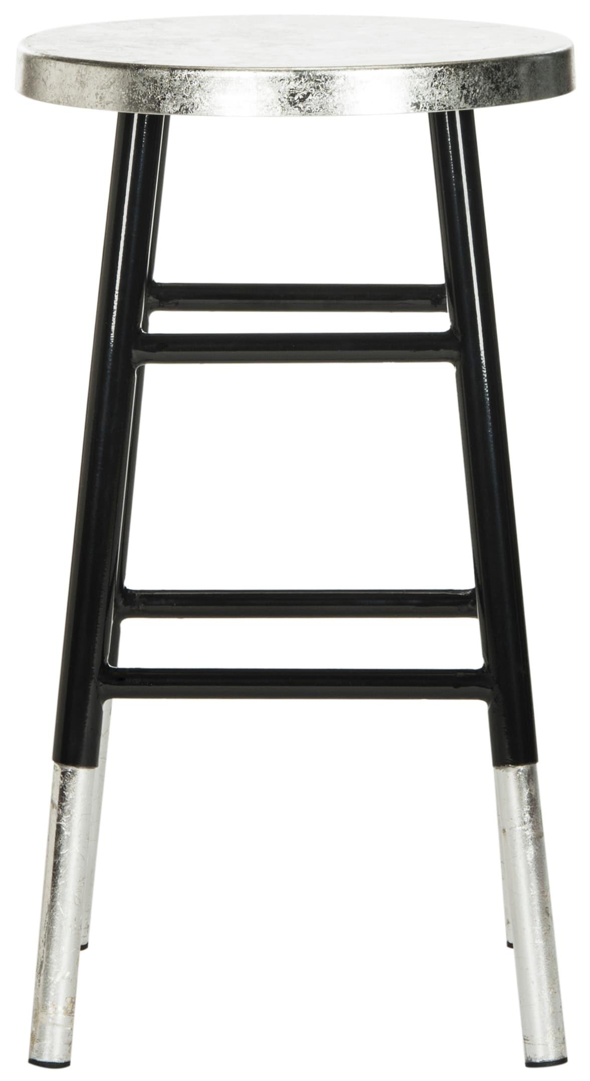 Kenzie Silver Dipped Counter Stool - FOX3211 - Black/Silver - Safavieh Couture